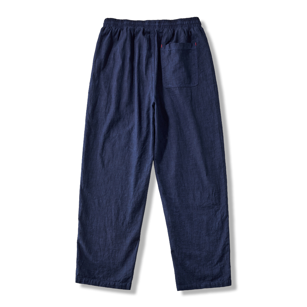 手染め藍染めコットンリネンワイドパンツ