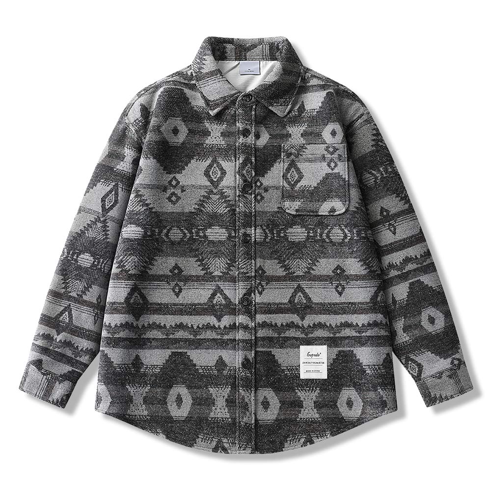 ナバホ柄先染め　ラシャシャツジャケット