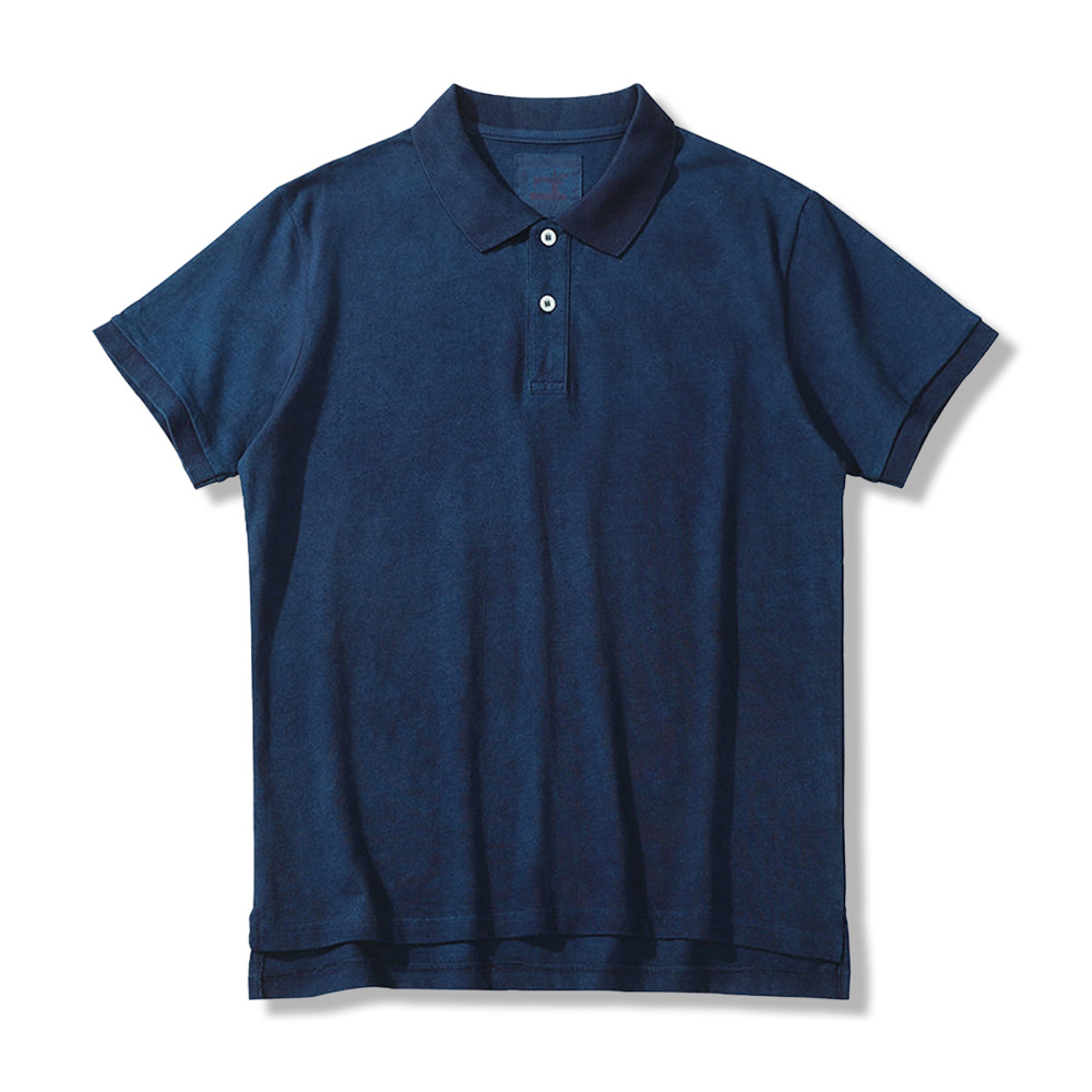藍染メンズポロシャツ