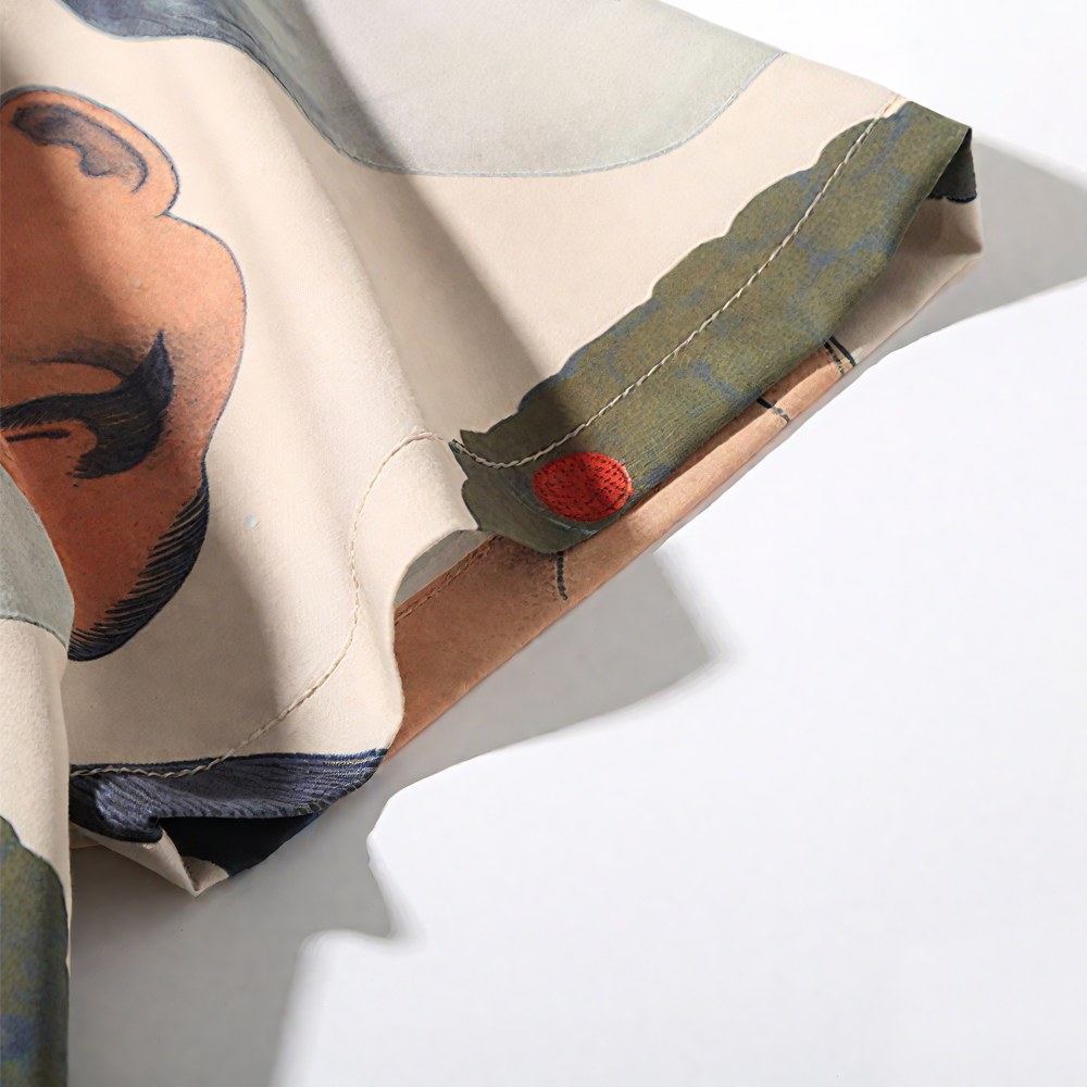 浮世絵　能面モチーフアロハシャツ