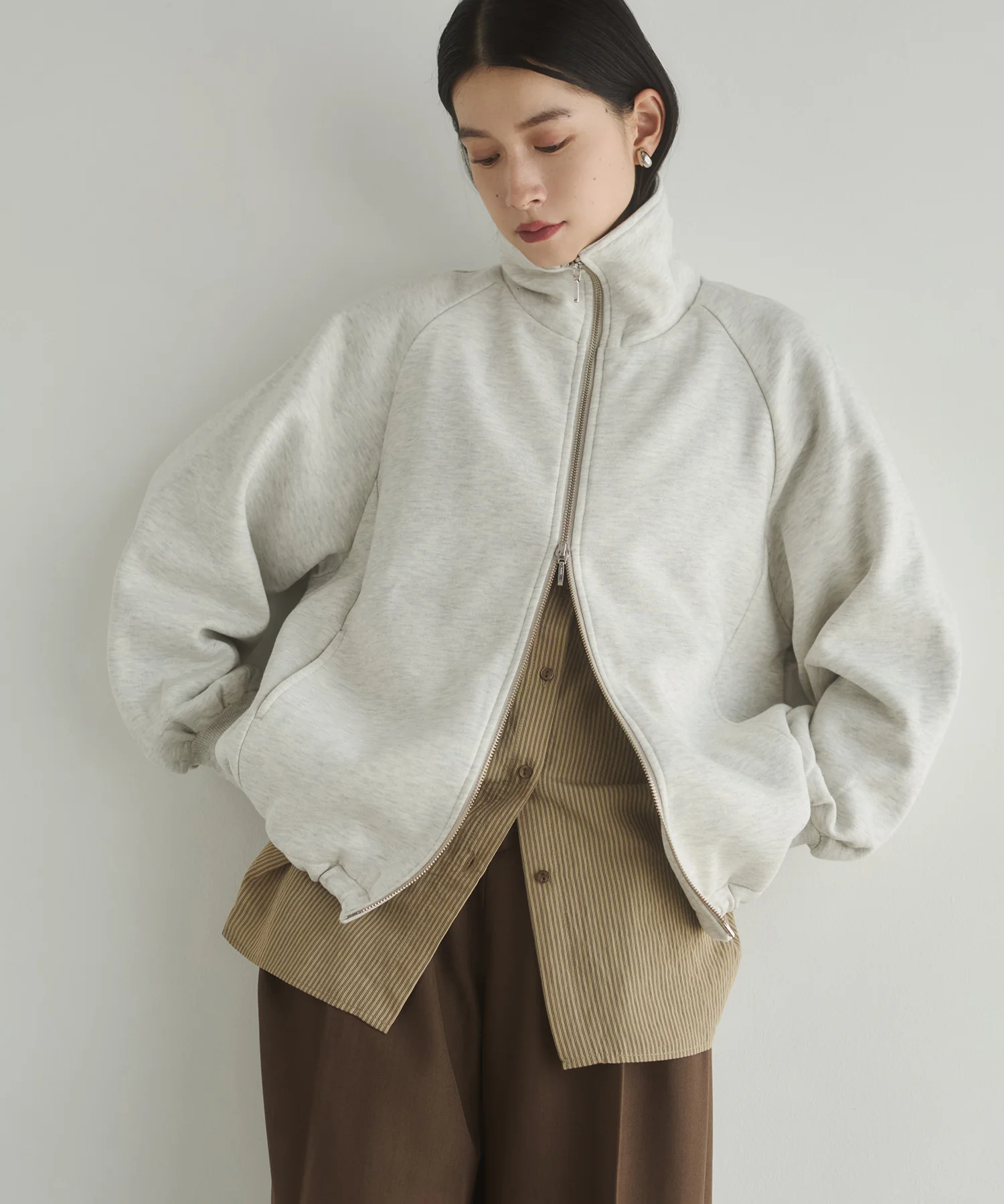 裏起毛 Wジップブルゾン