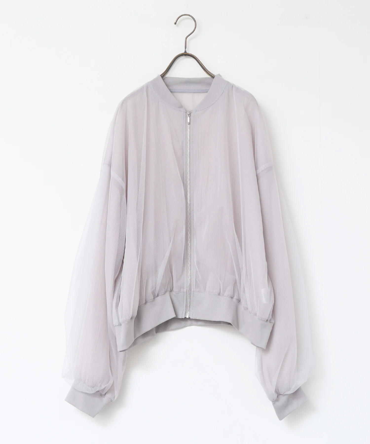 チュールシアー チェックブルゾン