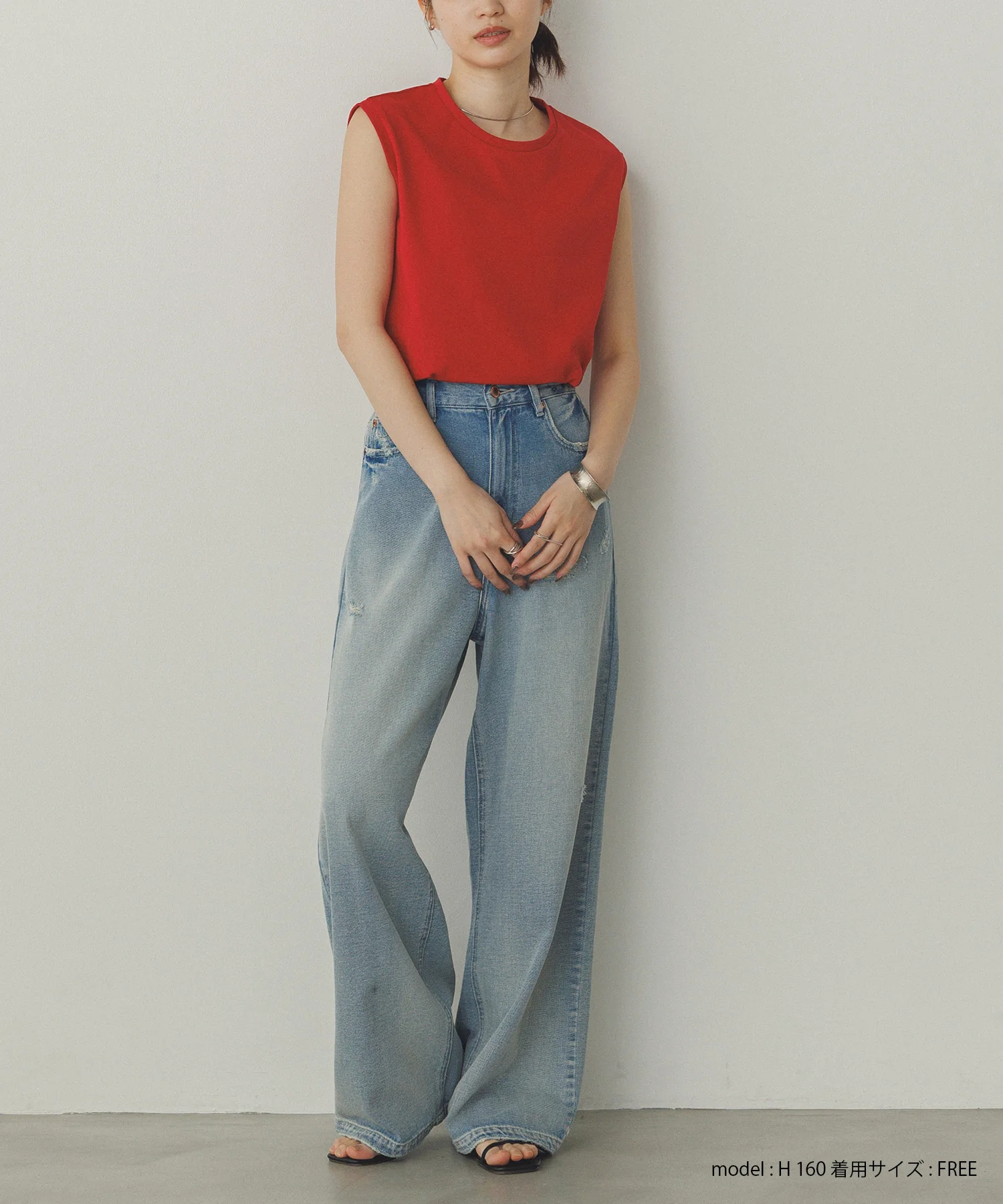 【新色追加】ベーシックノースリーブトップス