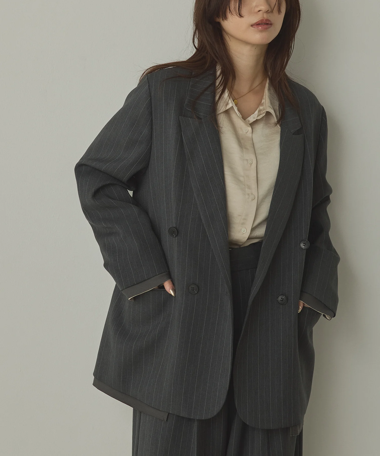 ストライプ ダブルジャケット