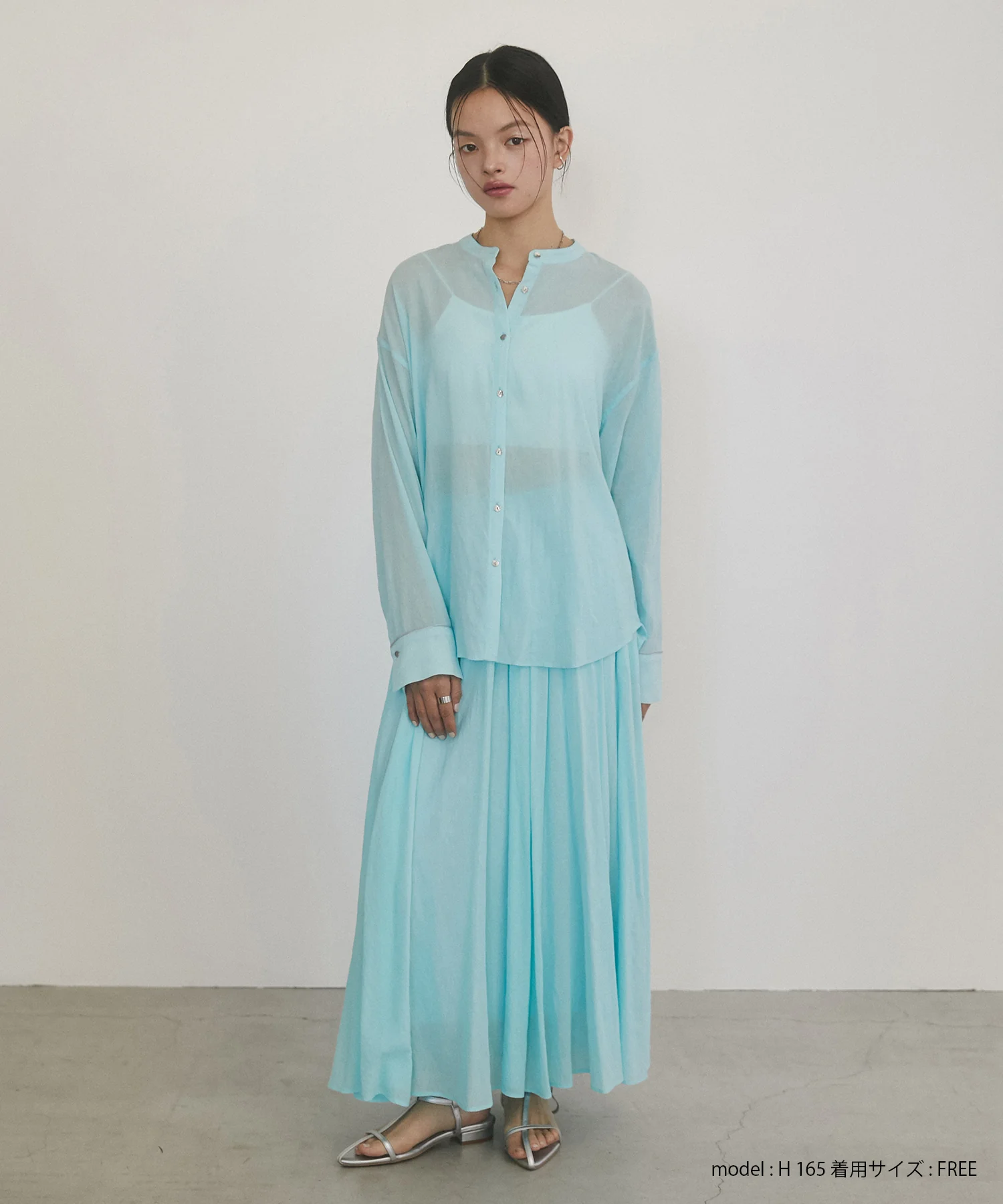 【新色追加】ハイツイストシアー マキシフレアスカート