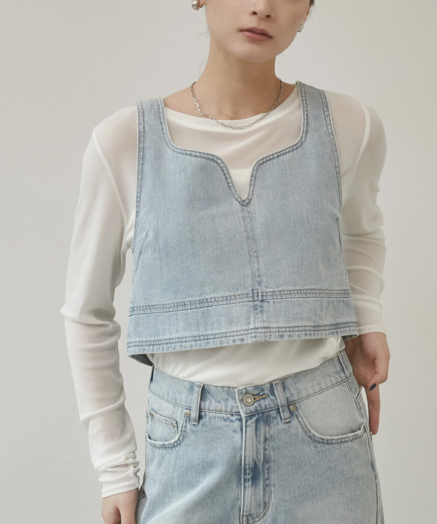 【WEB限定/別注】スラブデニム ビスチェ