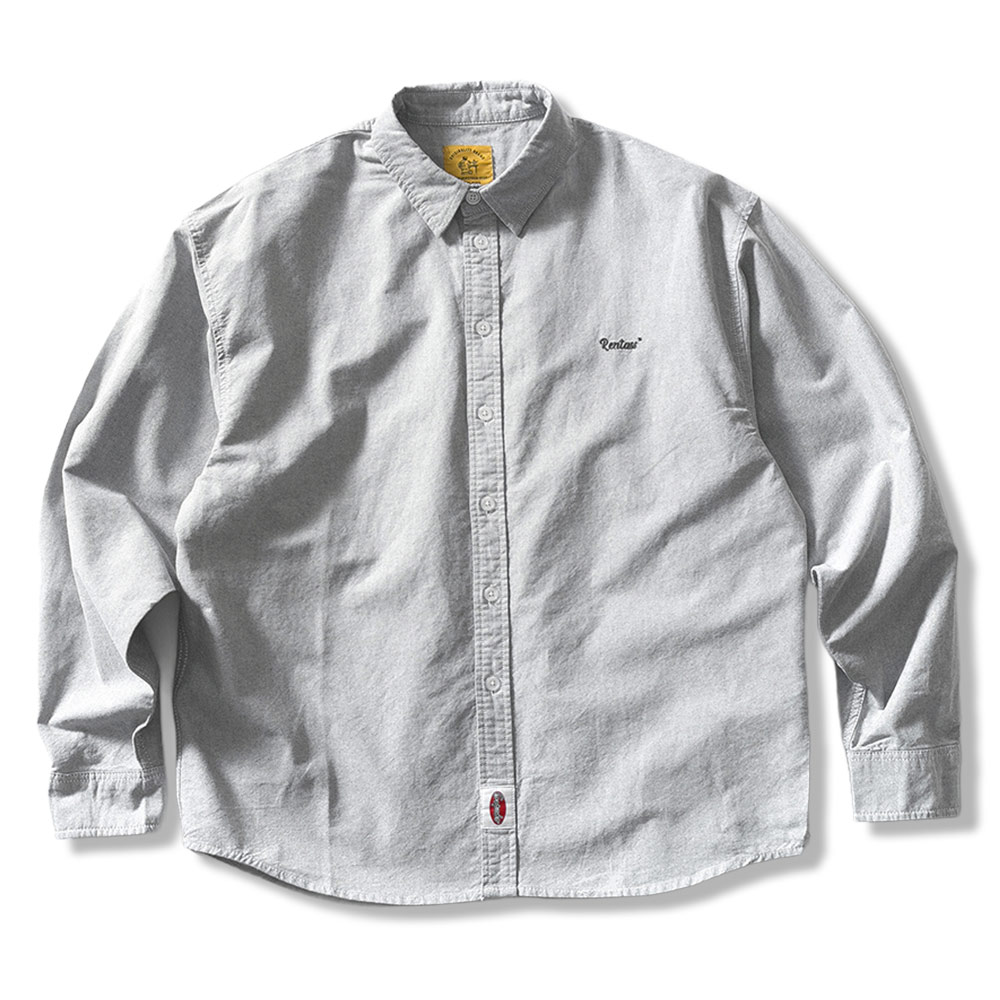 クリーンフィット刺繍　オックスフォードレッドテープ付き長袖シャツ