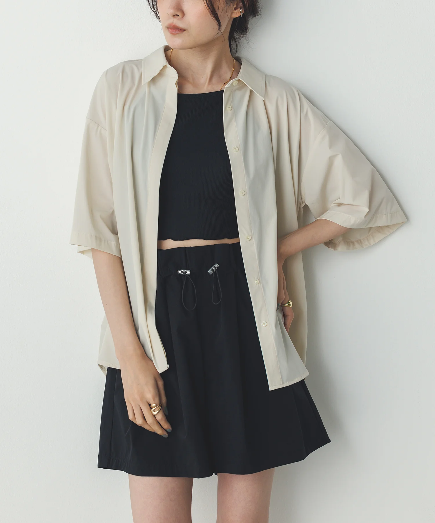 【新色追加】【接触冷感】 バックタックシャツ