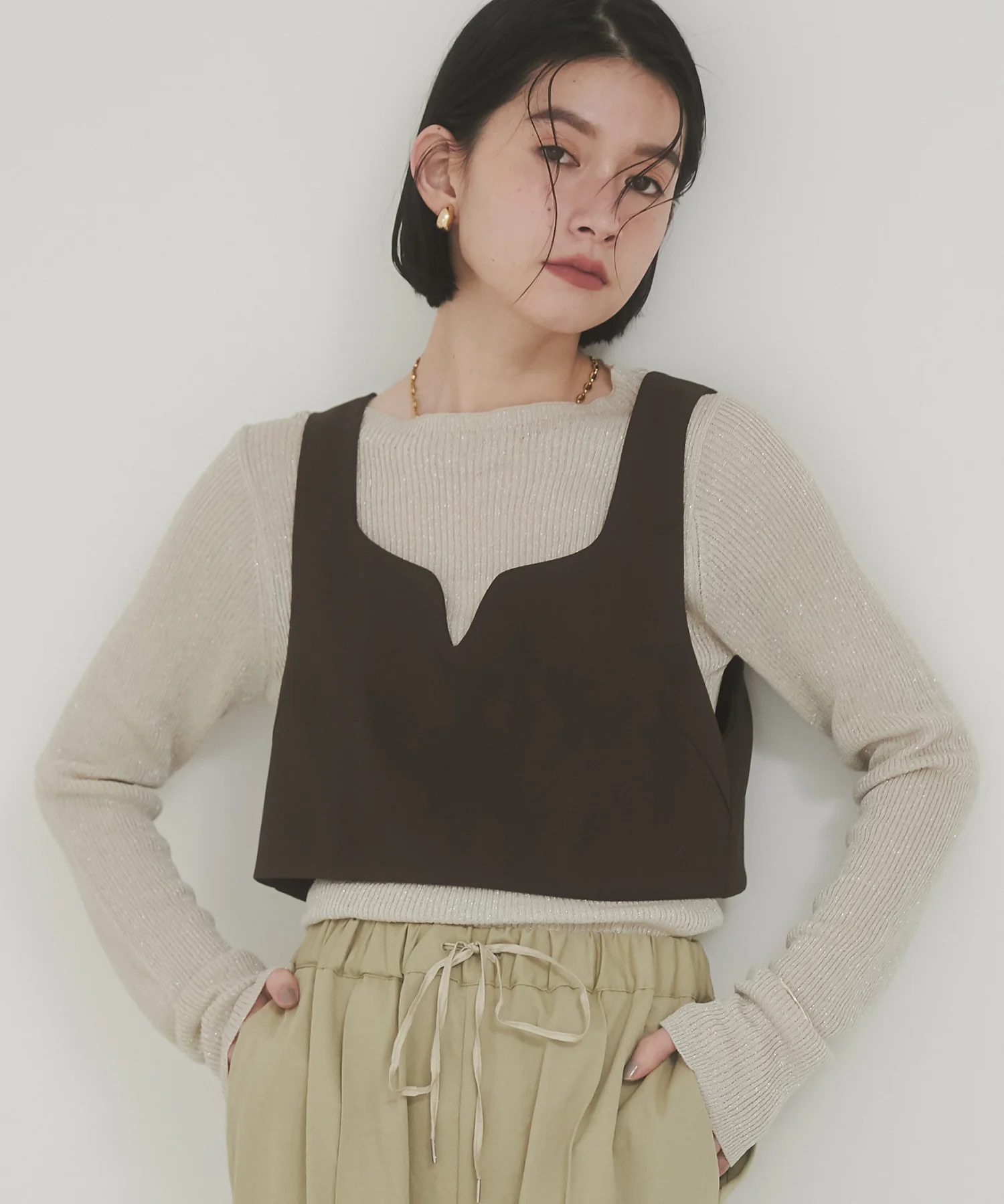 【WEB限定/別注】ポリツイルビスチェ