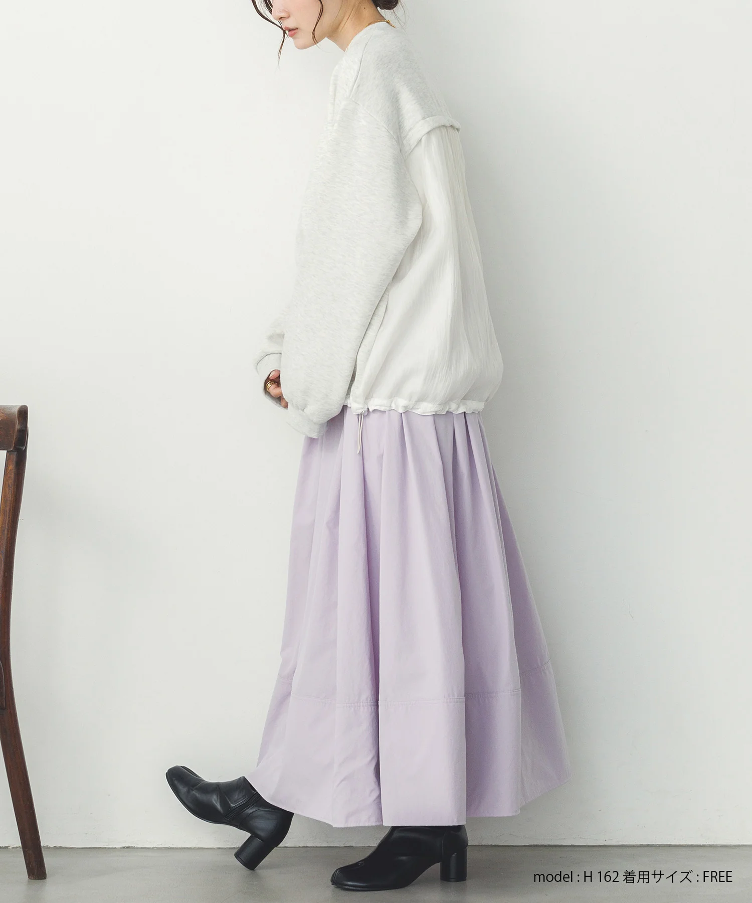 バックシアー 裏起毛バルーンスウェット