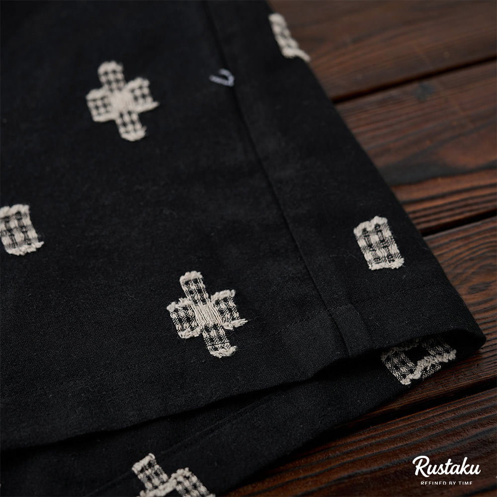 アメカジネイティブ柄刺繍ジャカード半袖シャツ