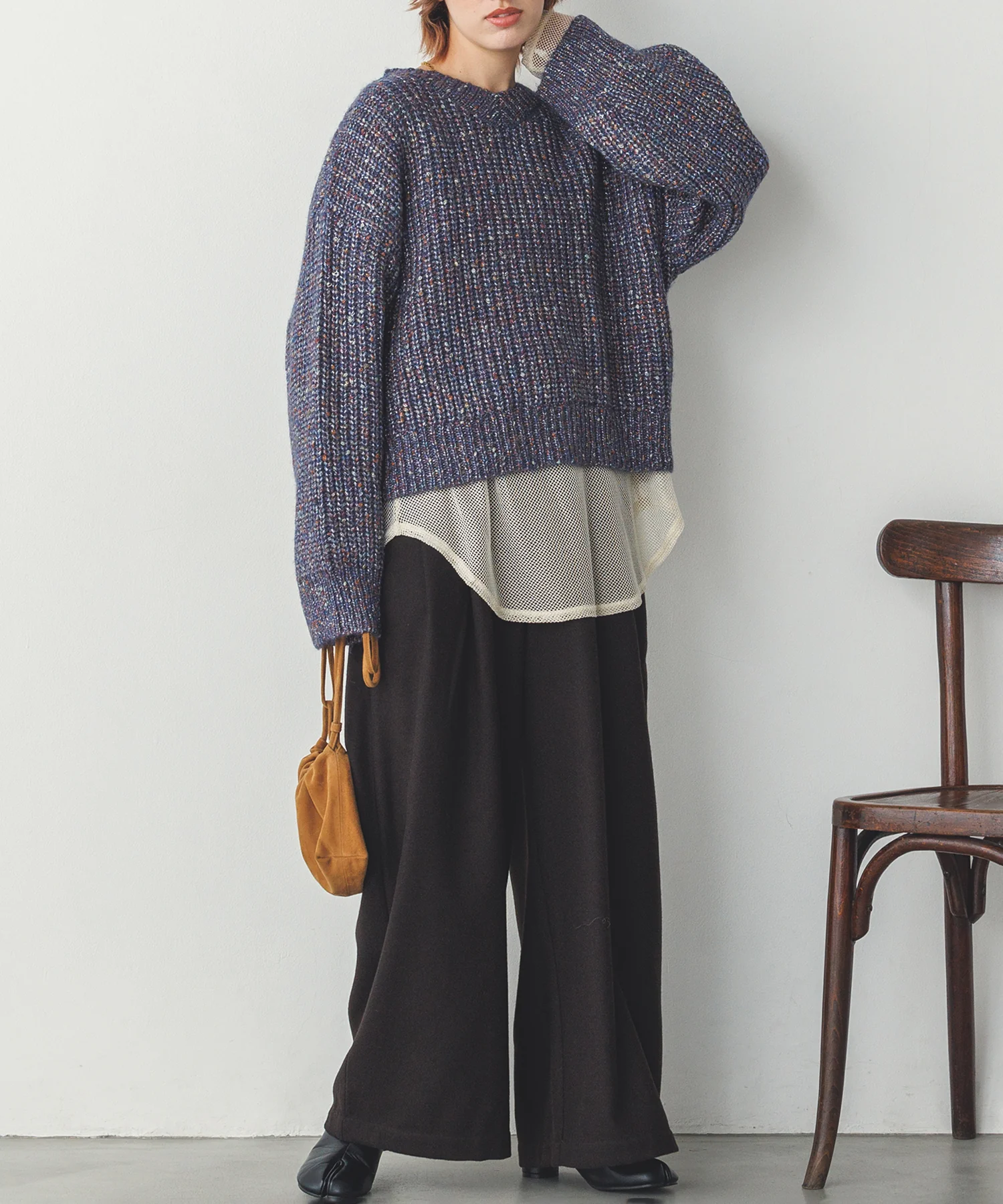 ラメメッシュ クルーロンT