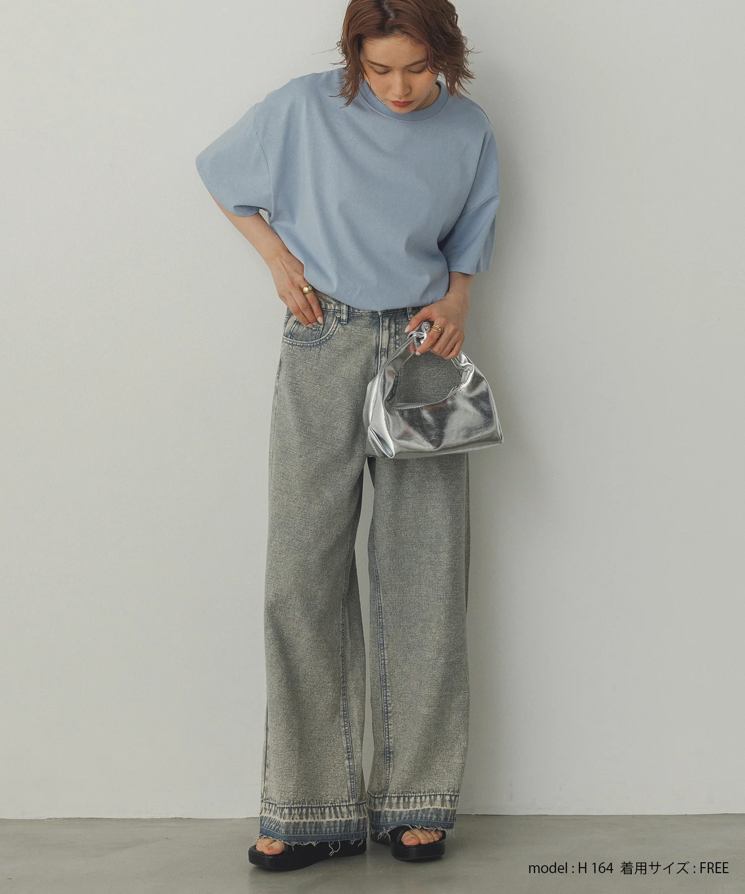 オーバーダイ デニムバギーパンツ