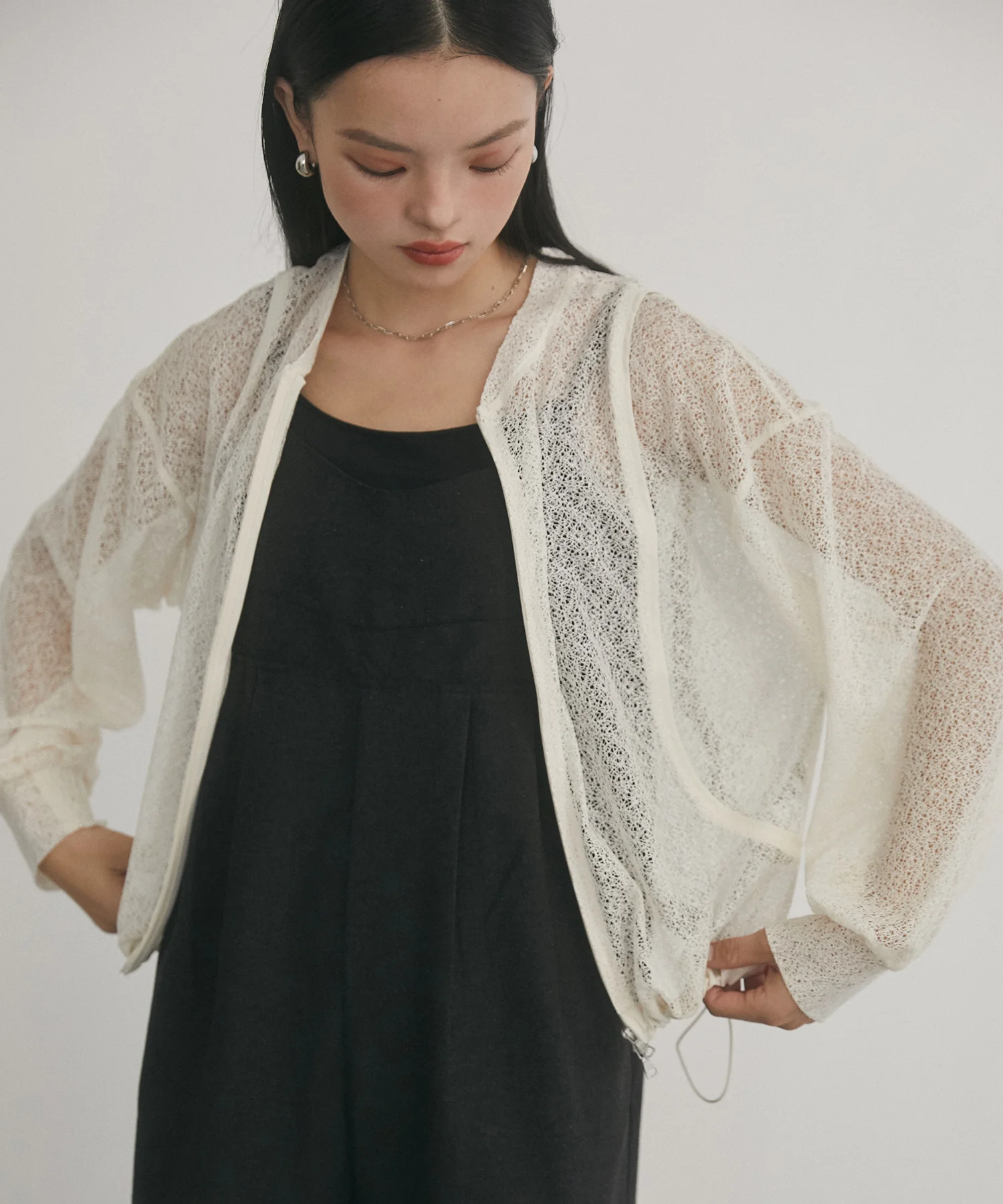 ダブルジップレースブルゾン