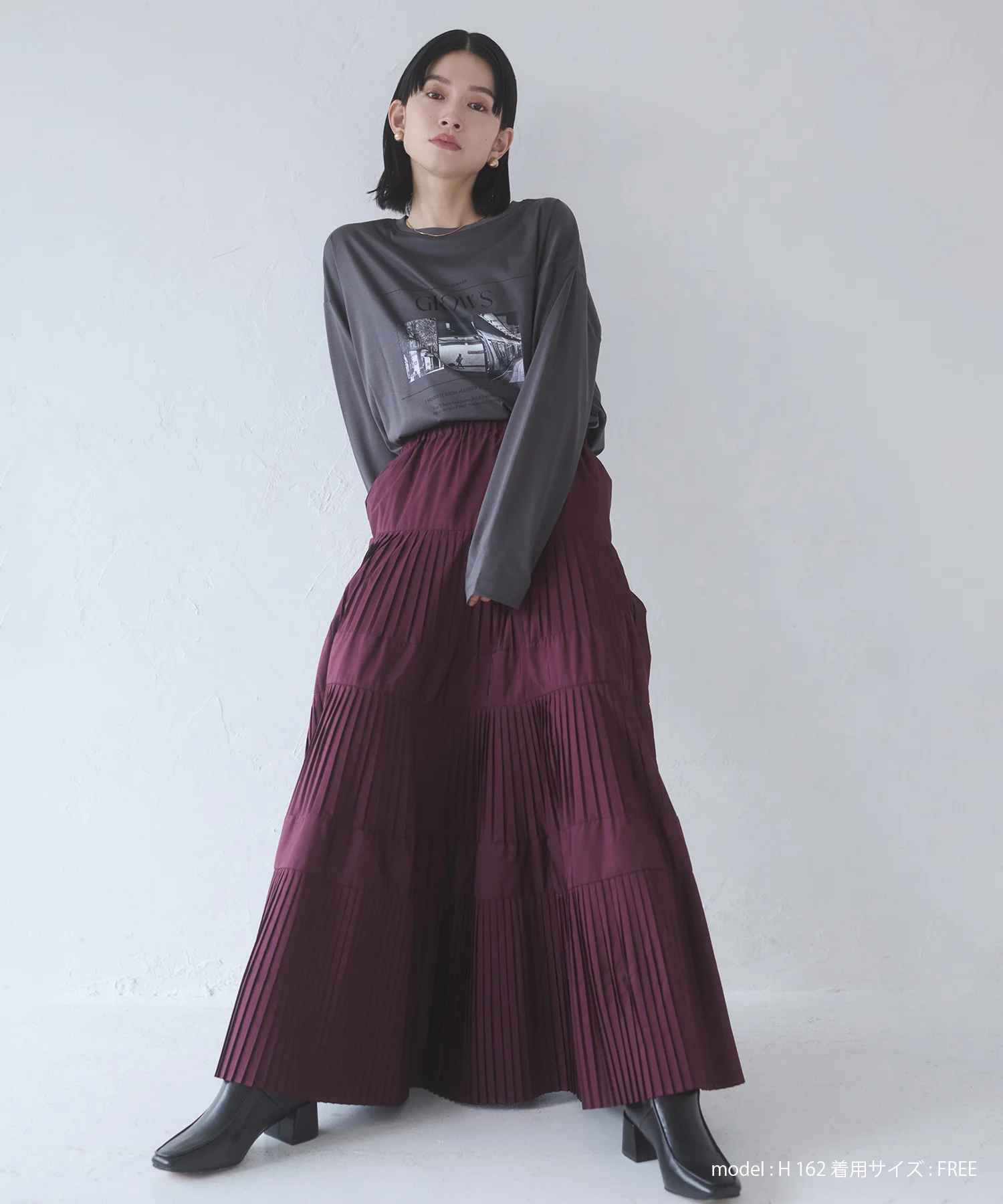 【新色追加】プリーツティアードスカート