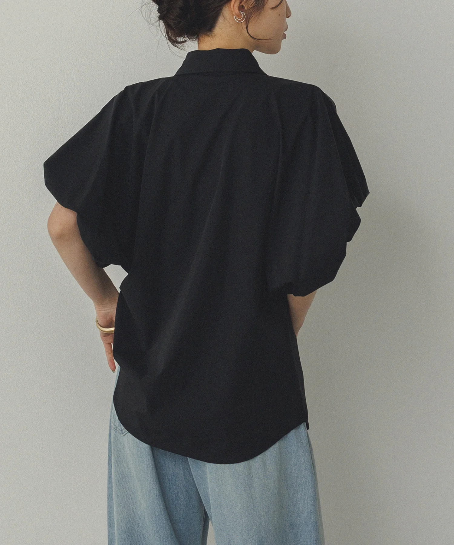 【接触冷感】 パフスリーブシャツ