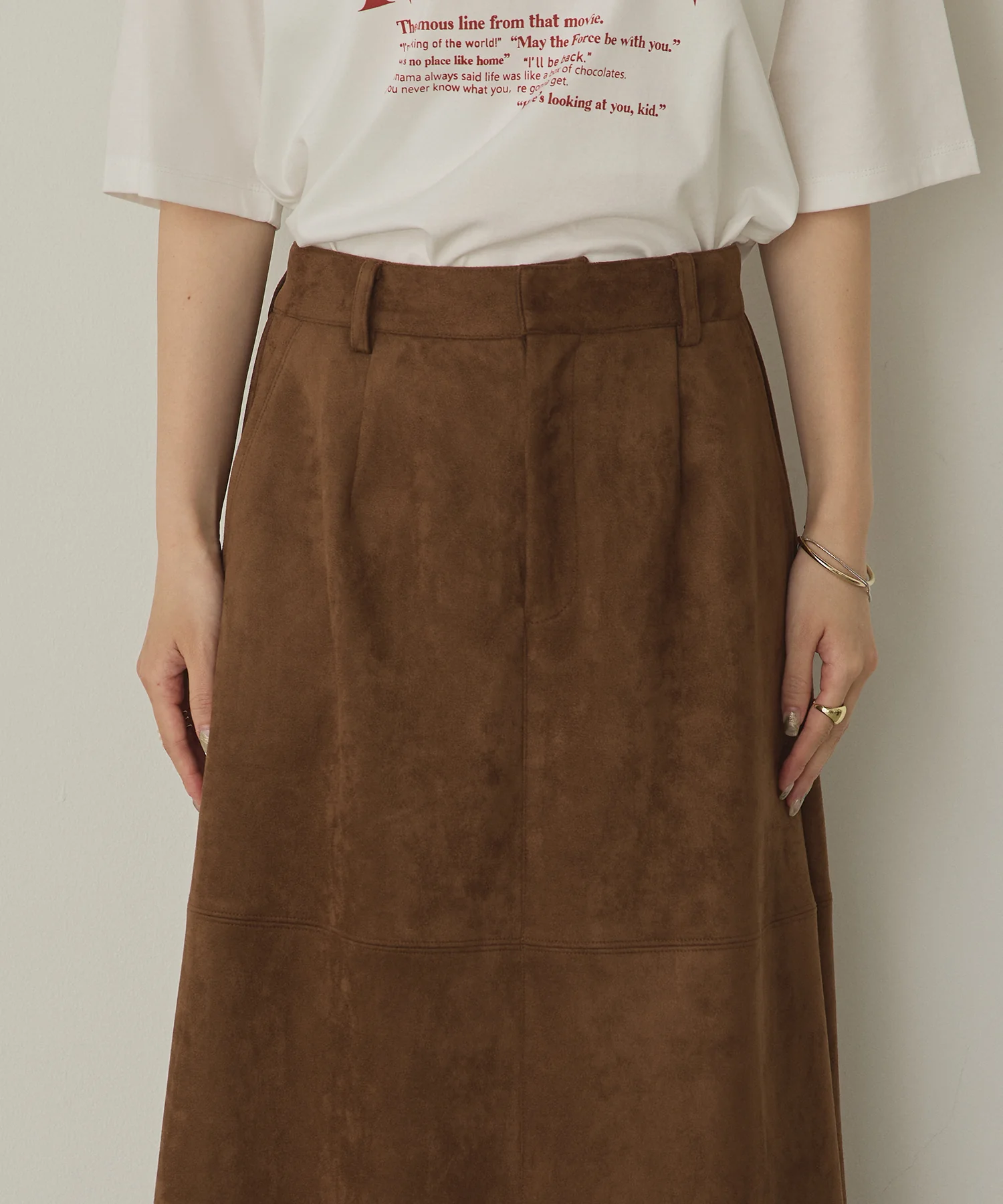 フェイクスウェード ロングスカート