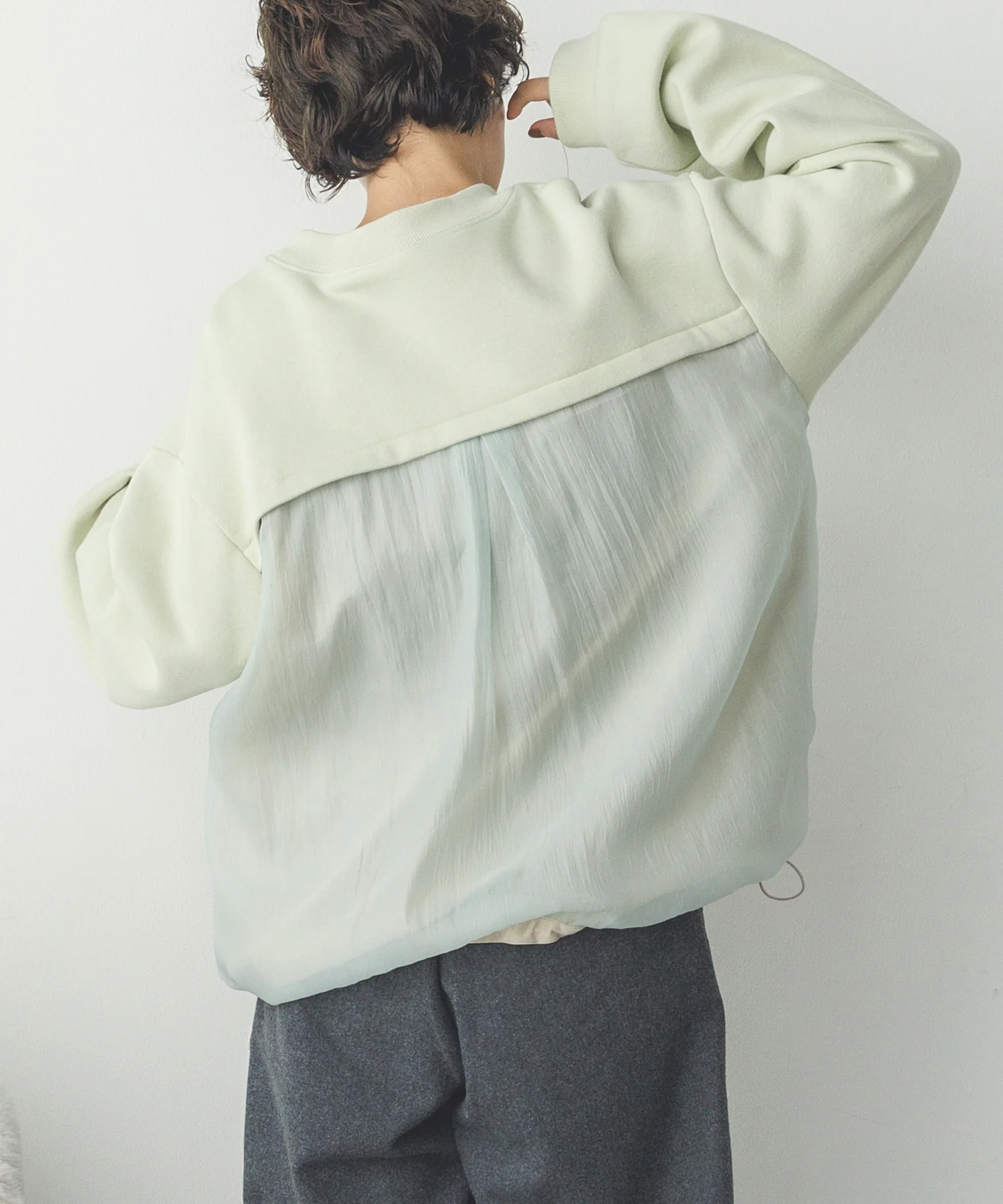 バックシアー 裏起毛バルーンスウェット