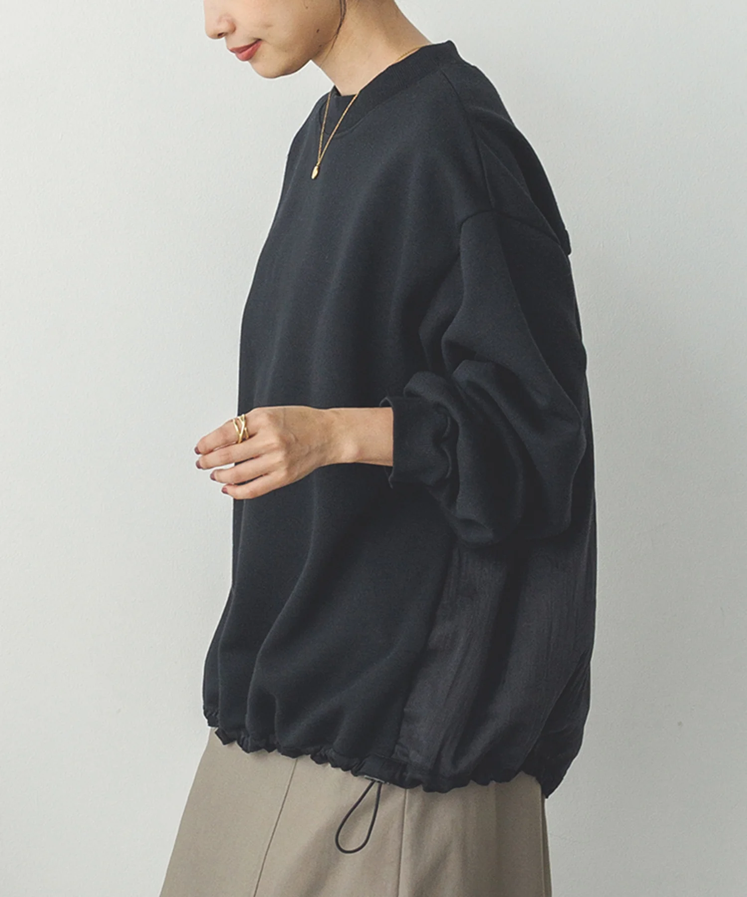 バックシアー 裏起毛バルーンスウェット