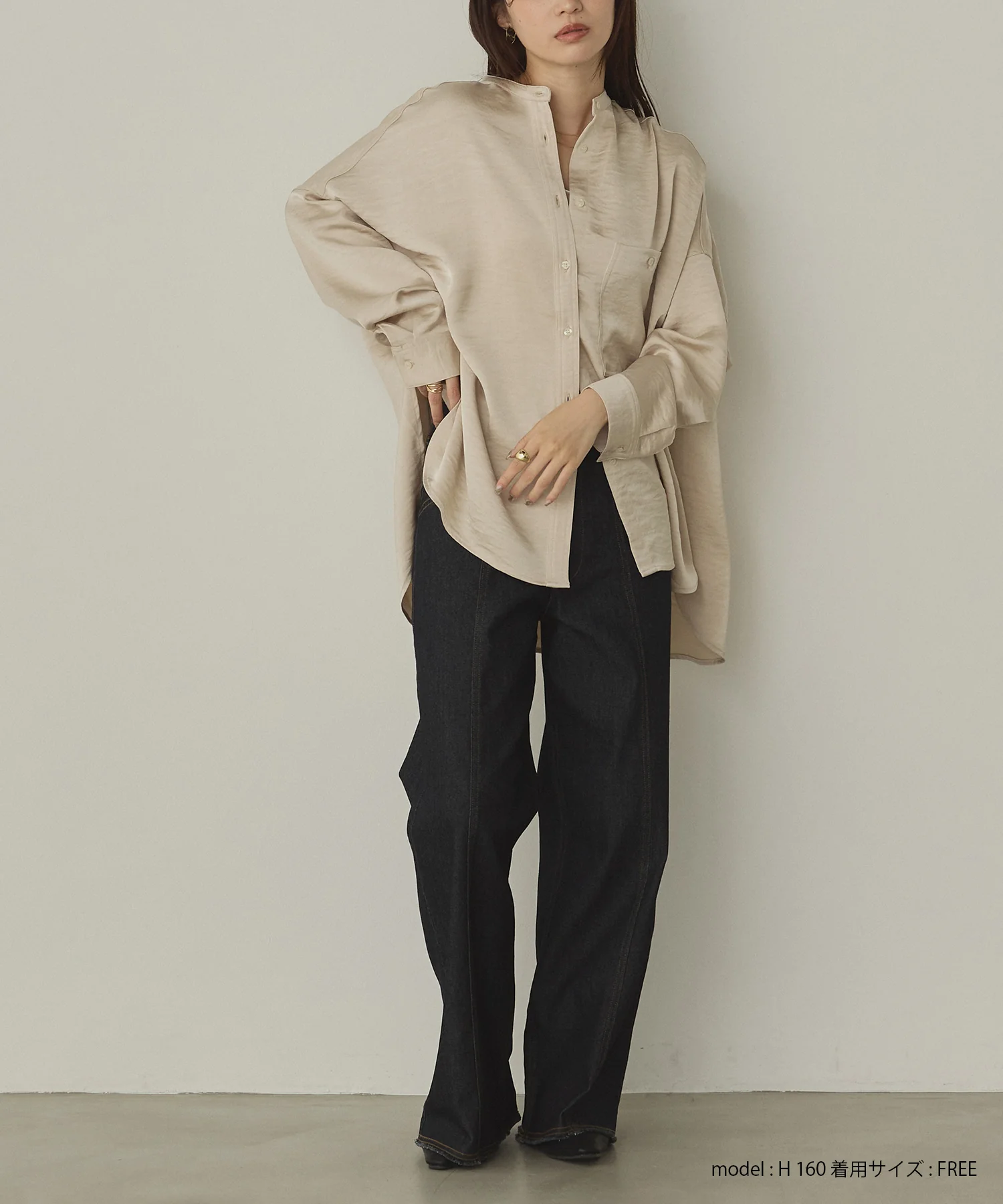 マットサテン オーバーシャツ