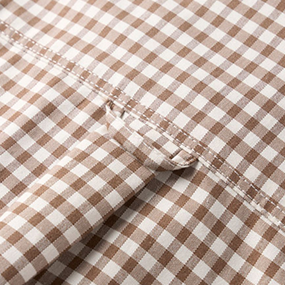 ライト液アンモニア加工コットン　スムースタッチ・防シワイージーケア 　チェック柄長袖シャツ