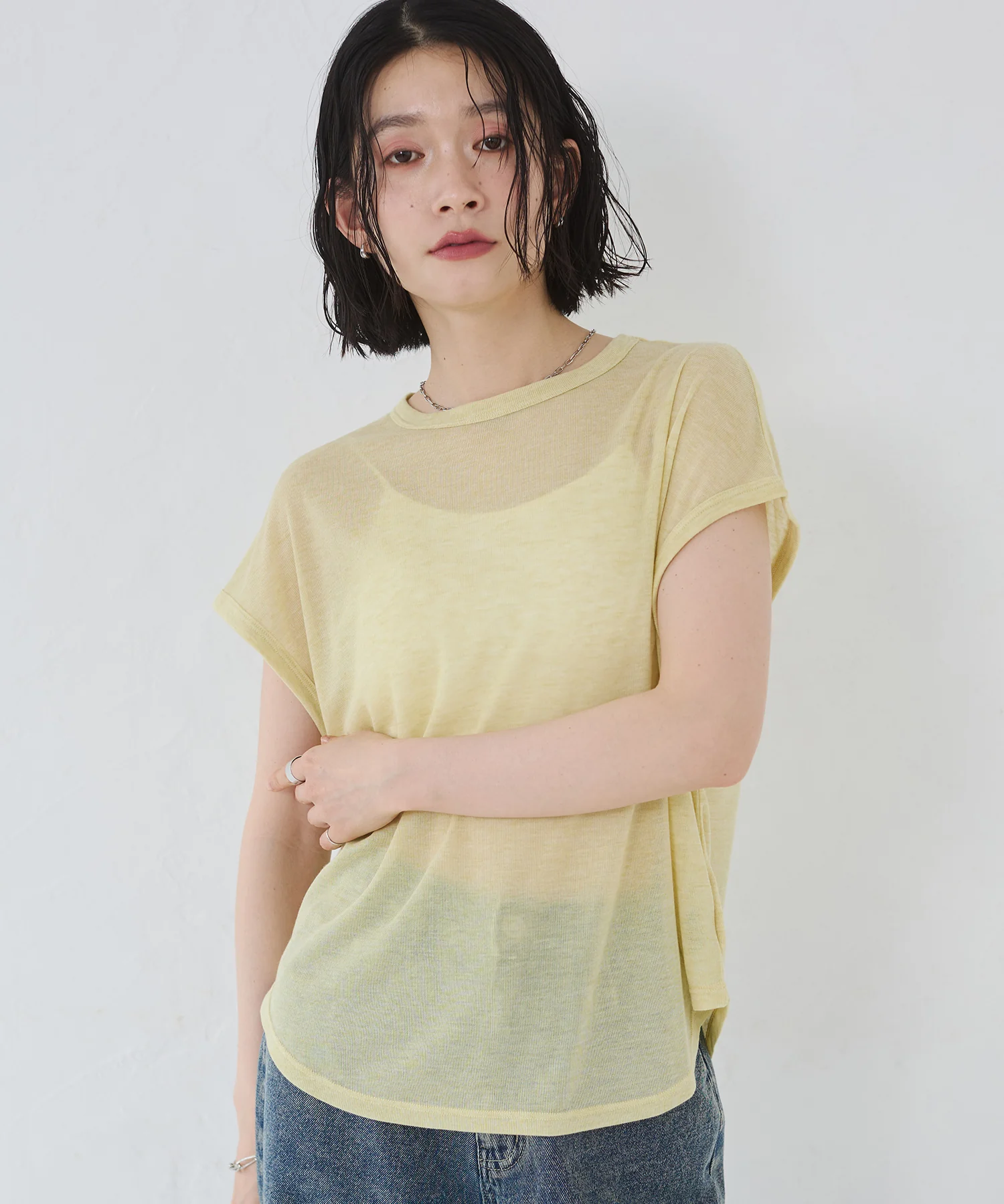 オーバーフレンチ シアーTシャツ