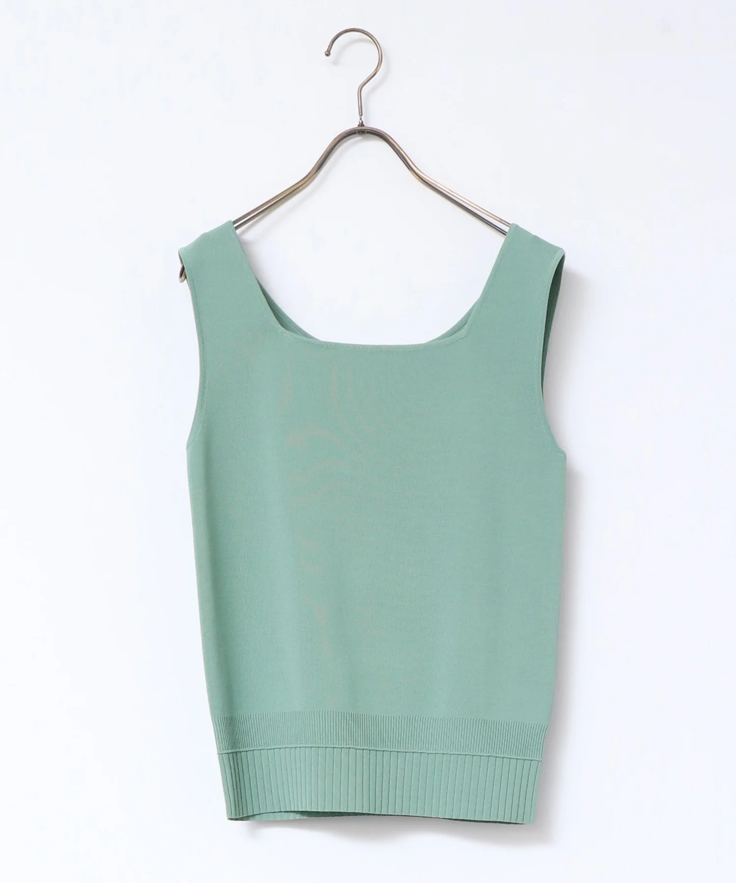 【新色追加】無地 スクエアニットタンクトップ