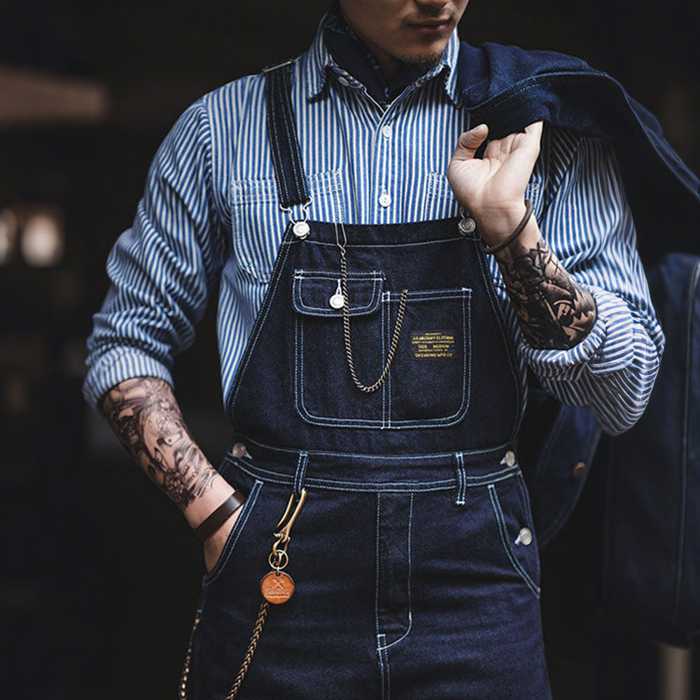 原色デニムオーバーオール