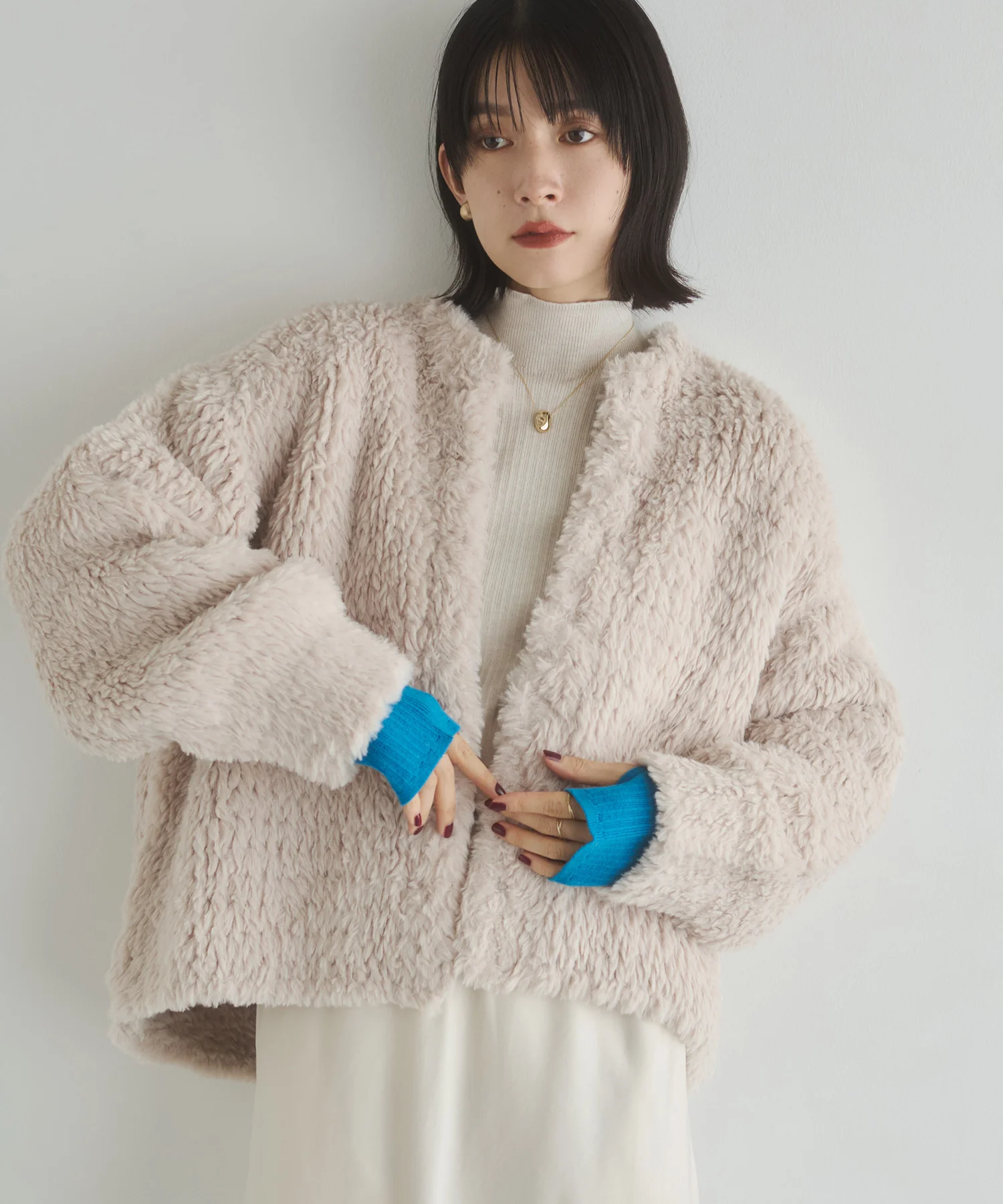 ファー ニットコート