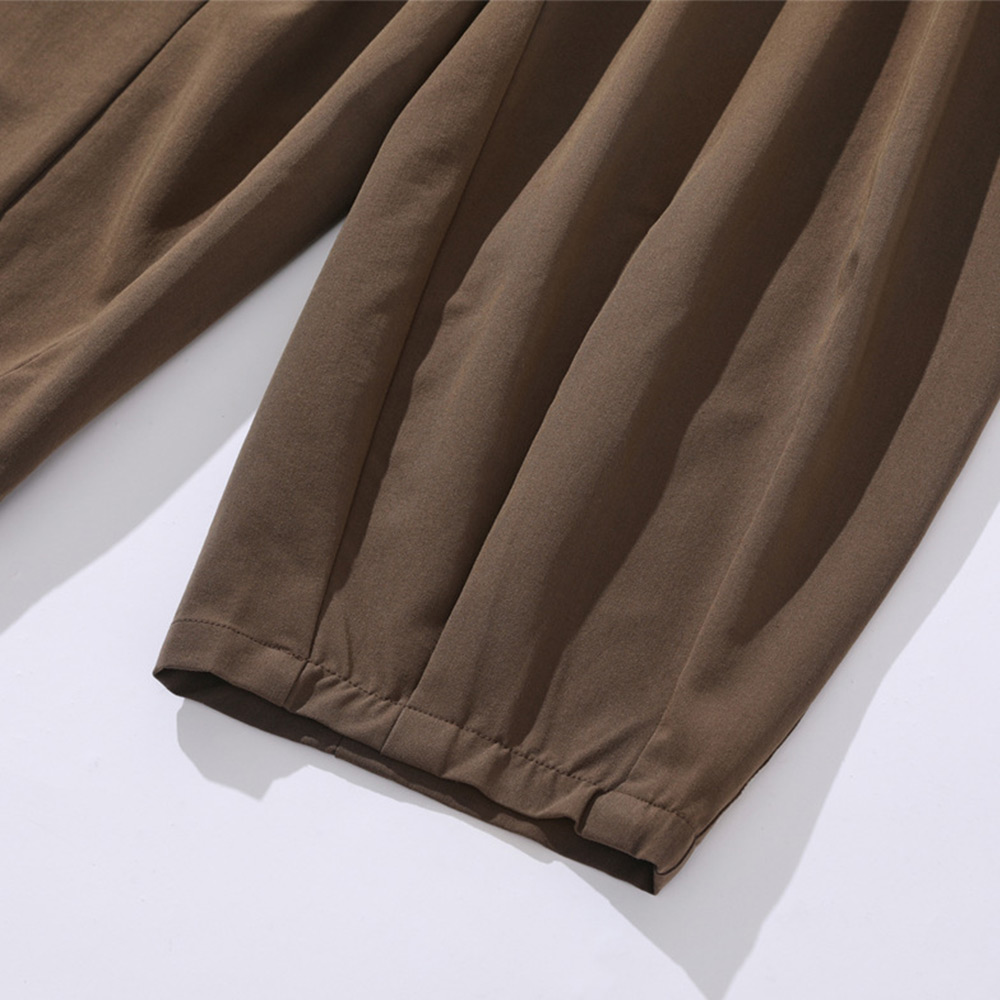 3色展開　ドレープ感テーパードウエストゴム 　カジュアルスラックス