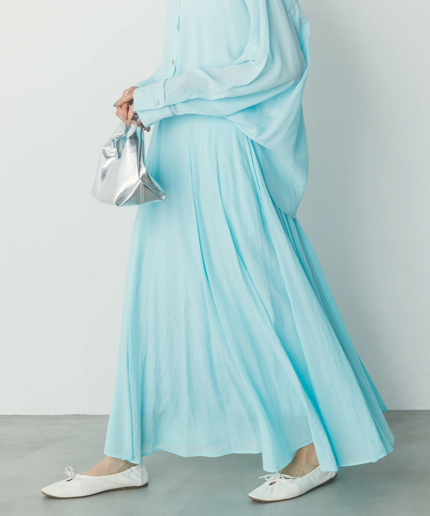 【新色追加】ハイツイストシアー マキシフレアスカート