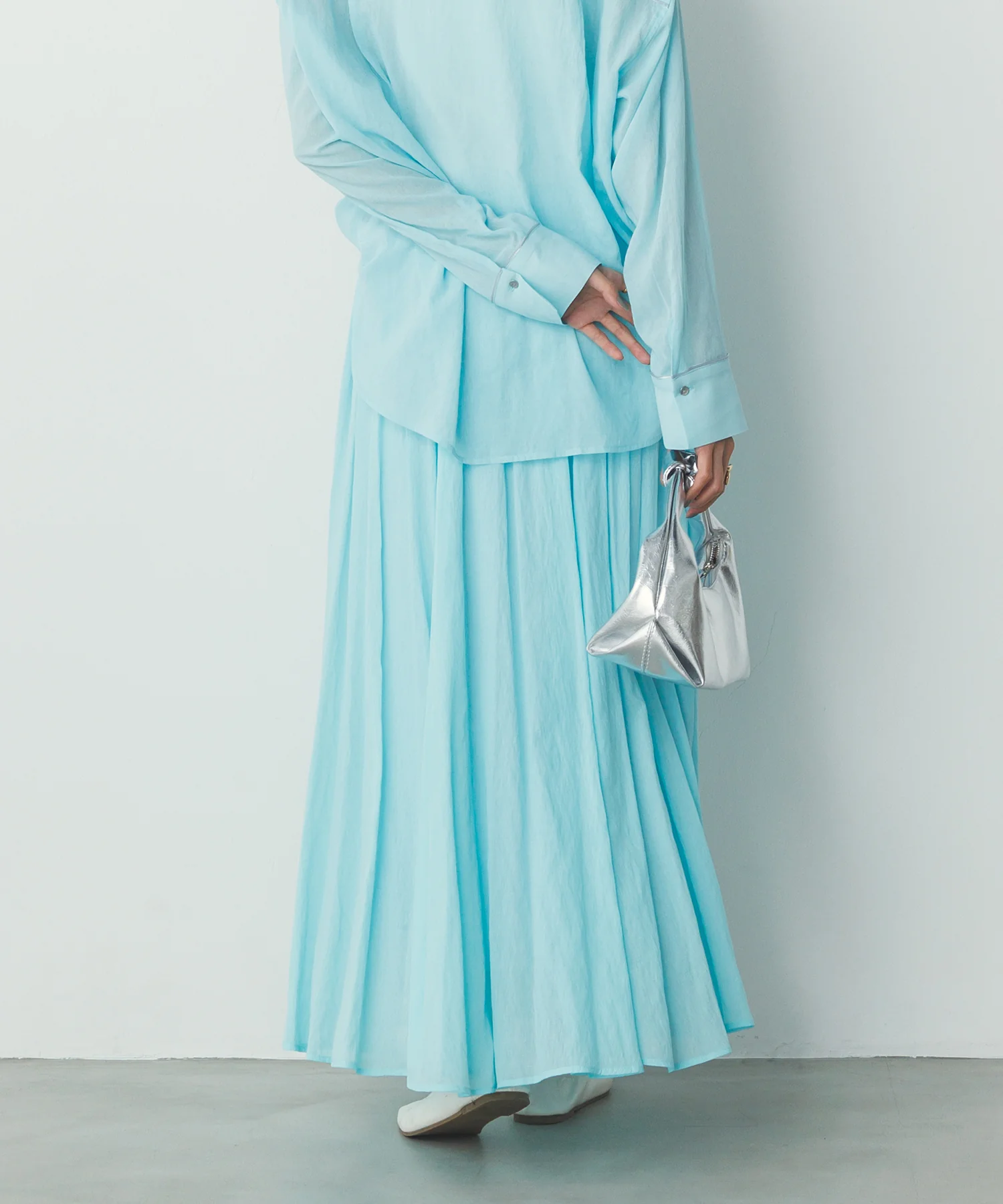 【新色追加】ハイツイストシアー マキシフレアスカート