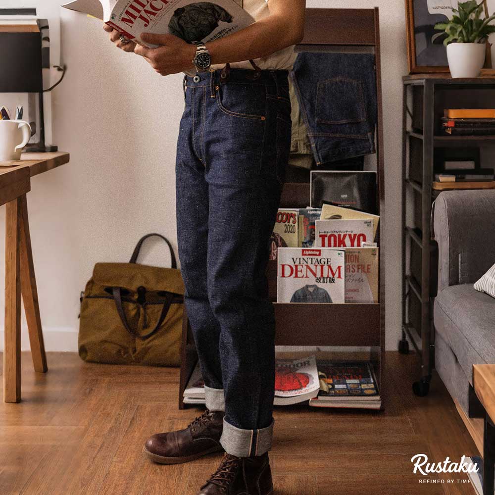 アメリカンクラシック　杢調リジッドセルビッジデニムパンツ