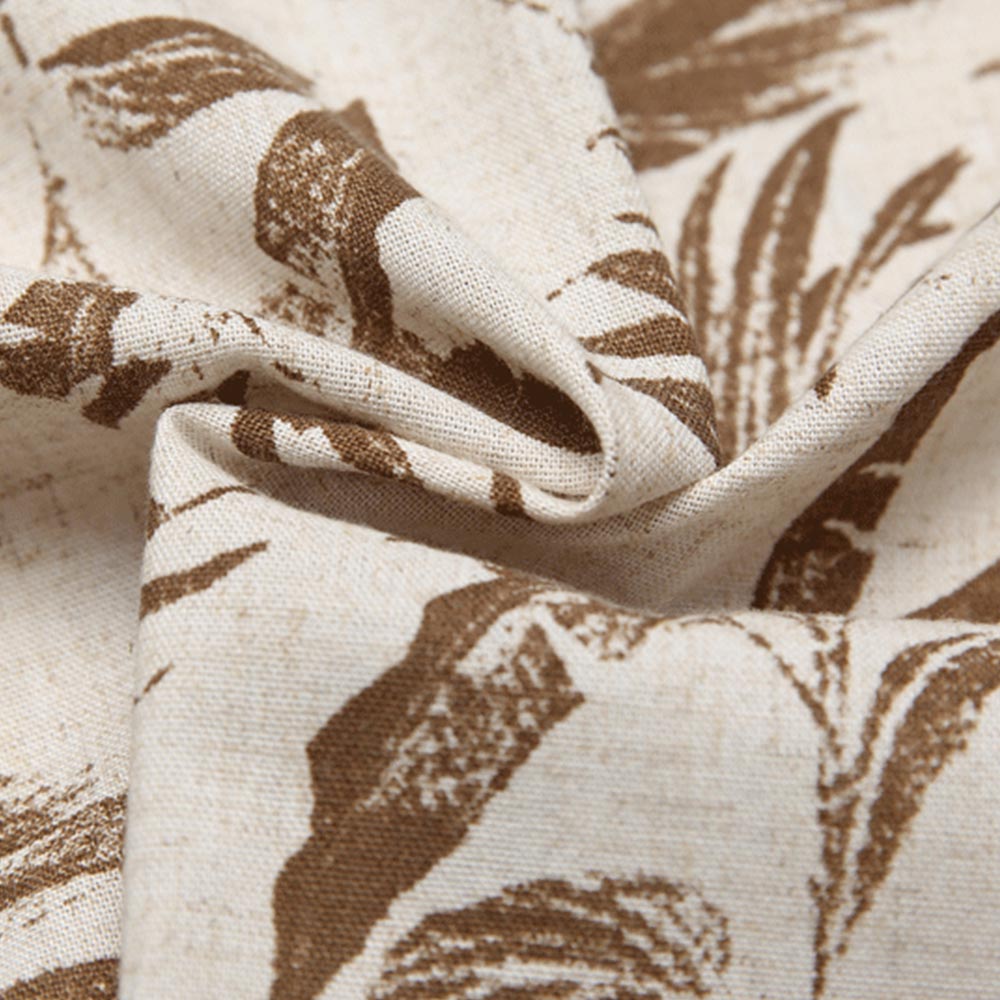 アメカジ綿麻プリントシャツ半袖 