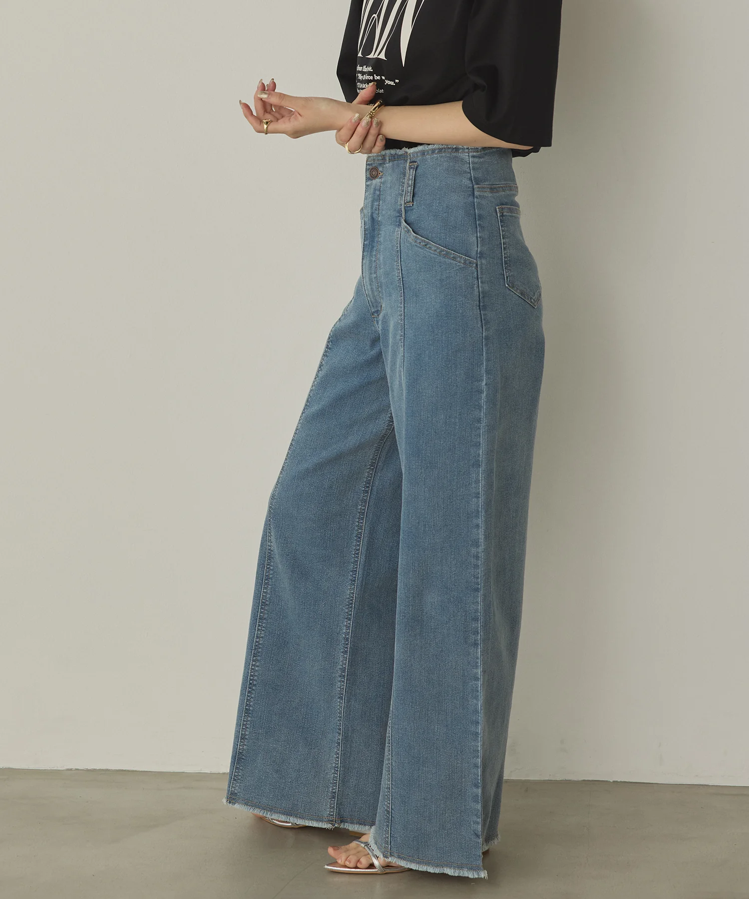 ツイル/デニム ワイドパンツ