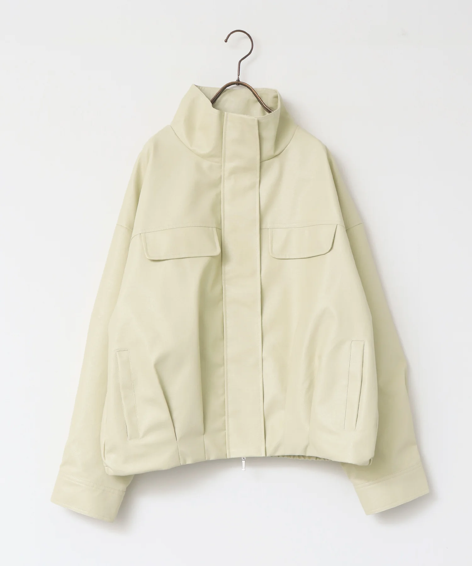 フェイクレザー オーバーブルゾン