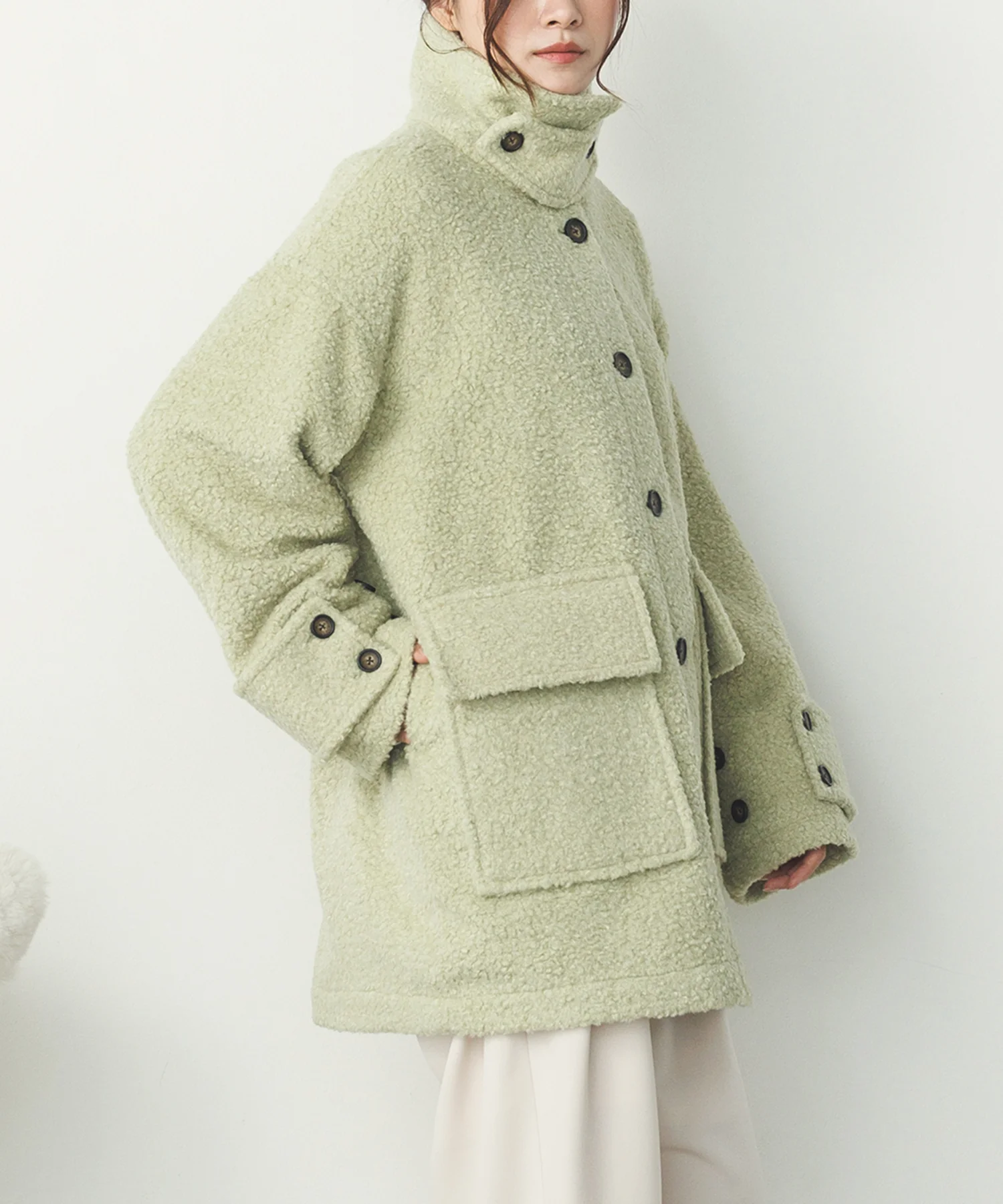 ブークレ ミドルシャツコート