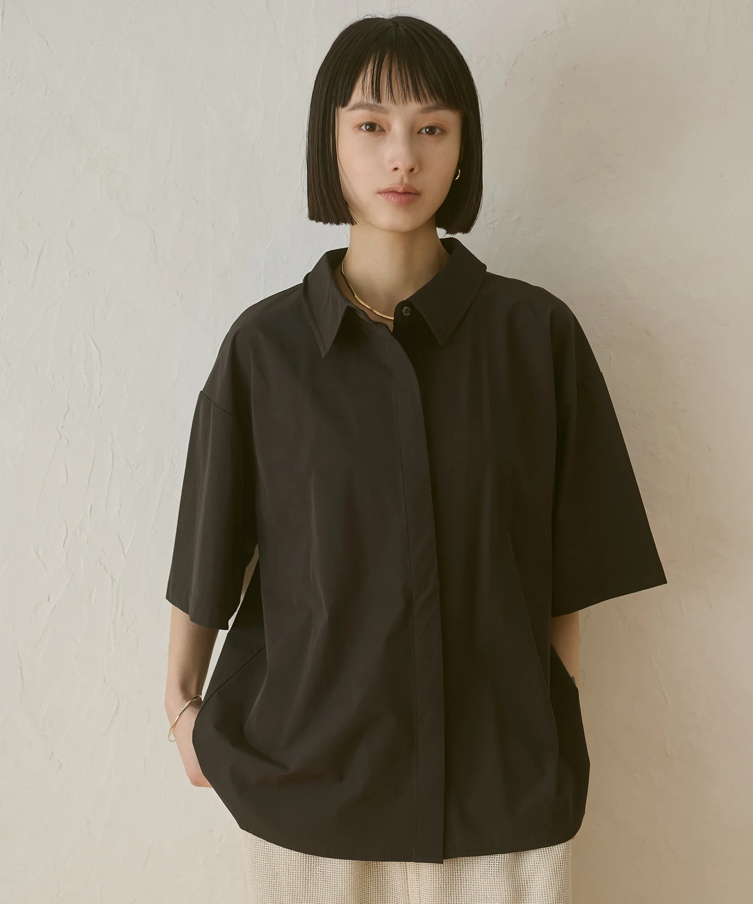 【新色追加】【接触冷感】 バックタックシャツ