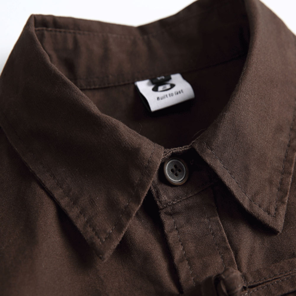 エスニック調ハンドメイドボタン　ペイズリークロスステッチ刺繍シャツ