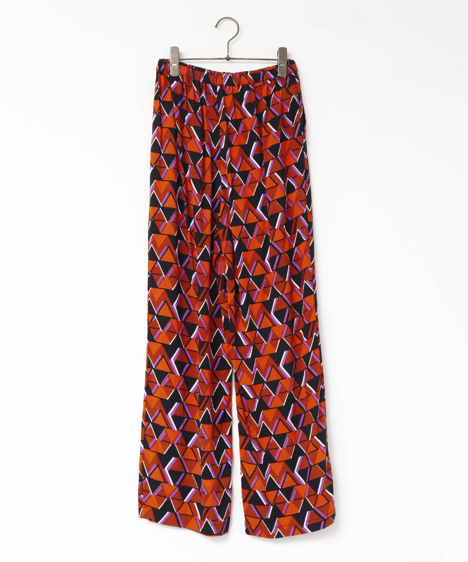 レーヨン プリントストレートパンツ