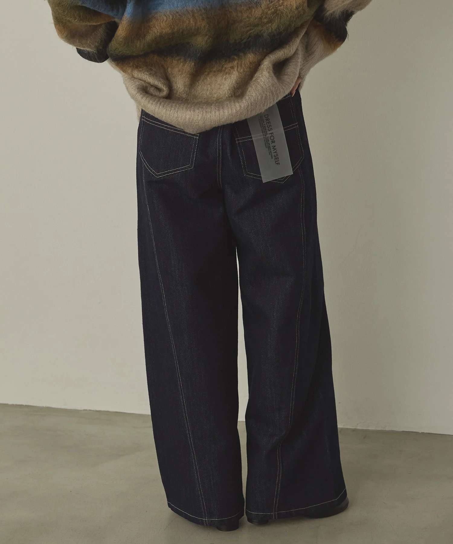 スラブデニム/ラメ ワイドパンツ　