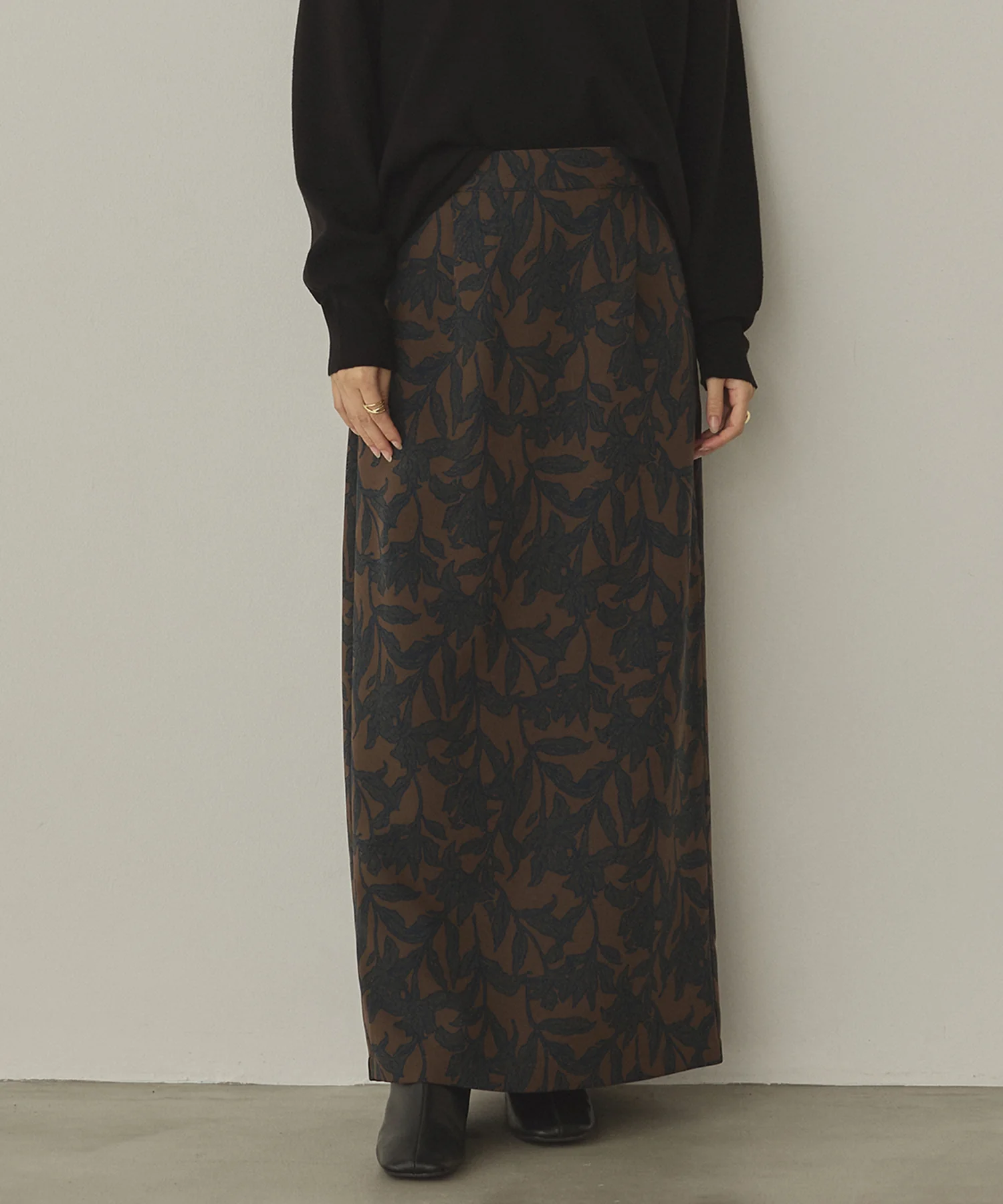 花柄プリント ナロースカート