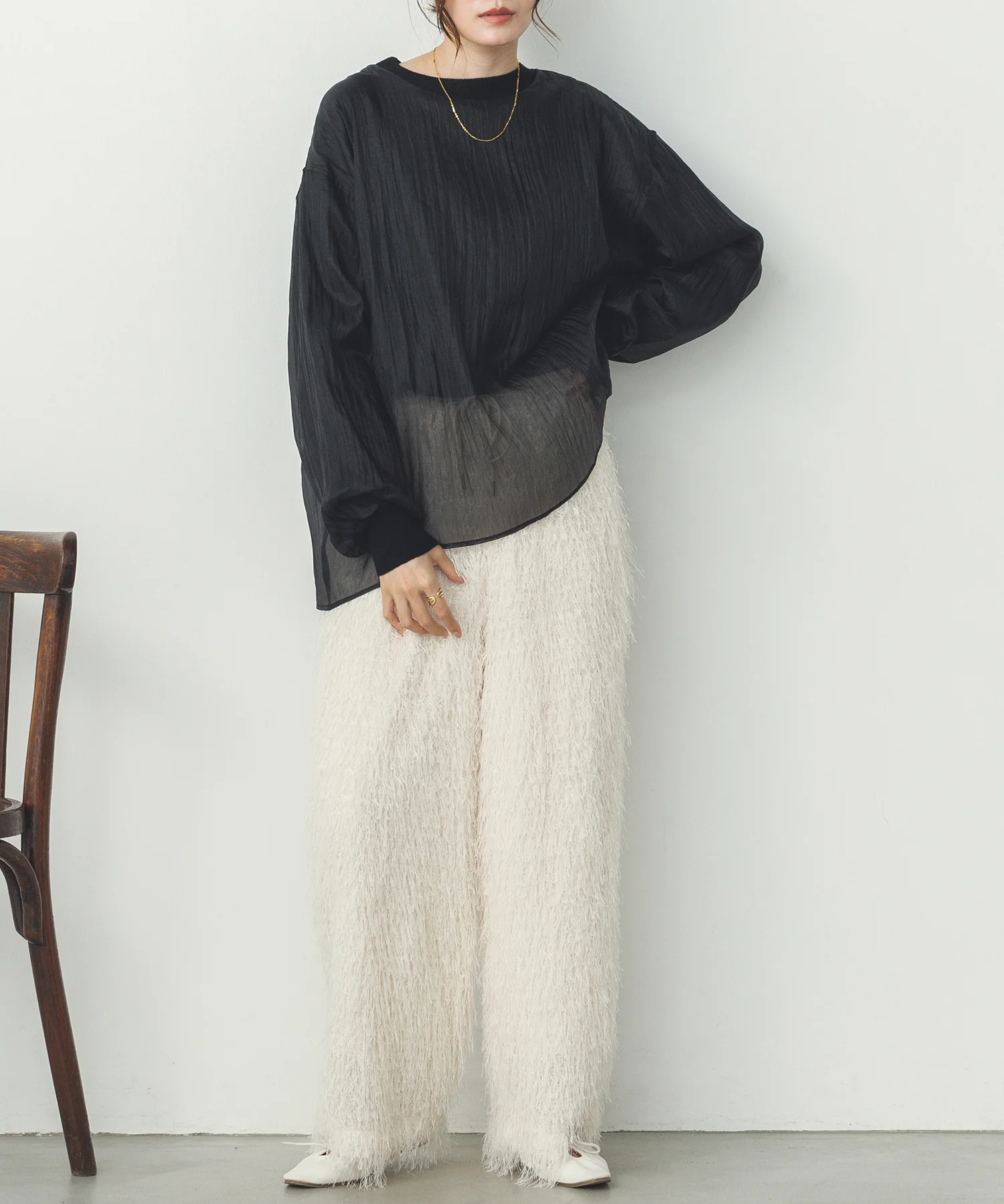 カットジャガード イージーパンツ