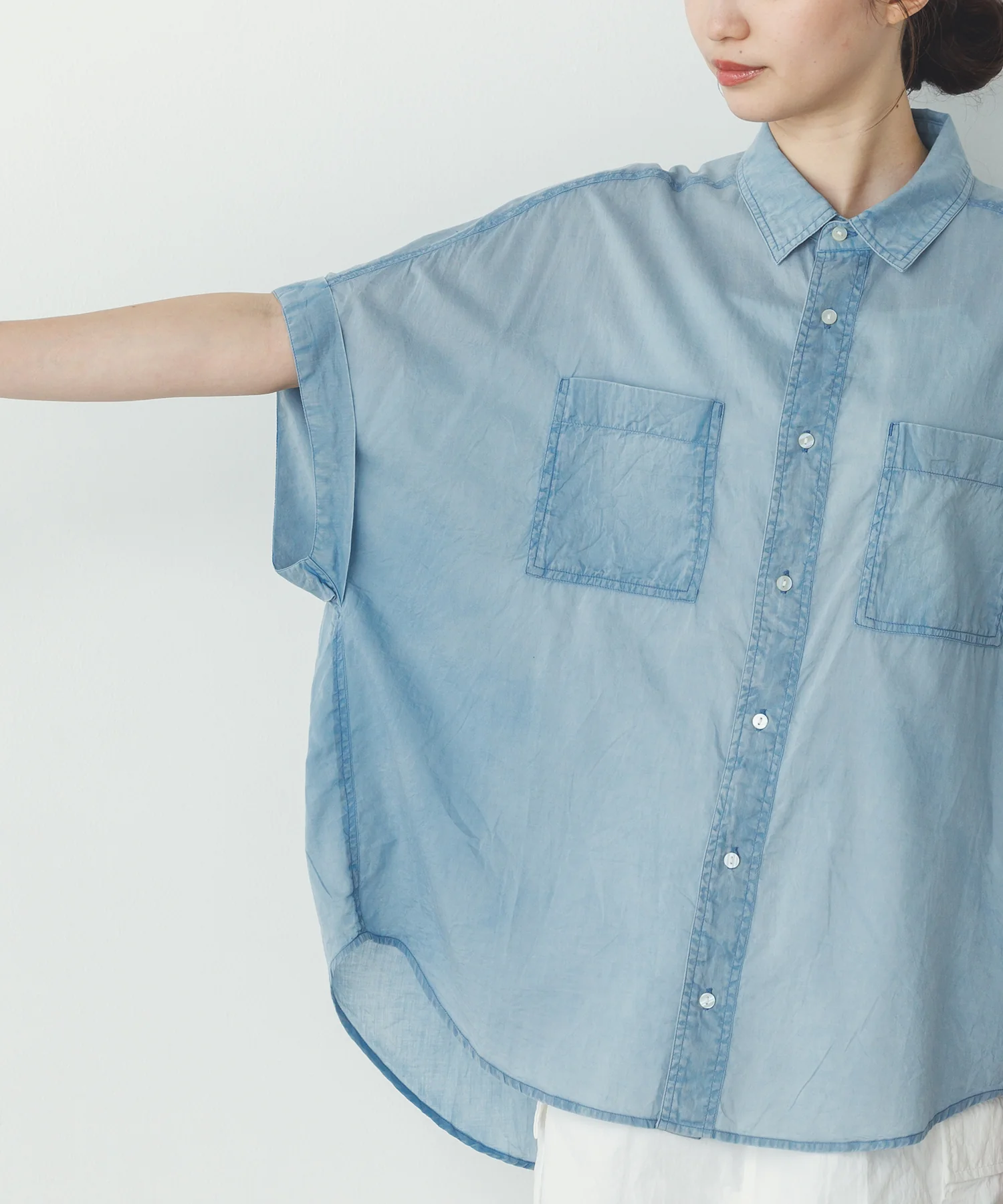 コットンボイル 半袖シャツ