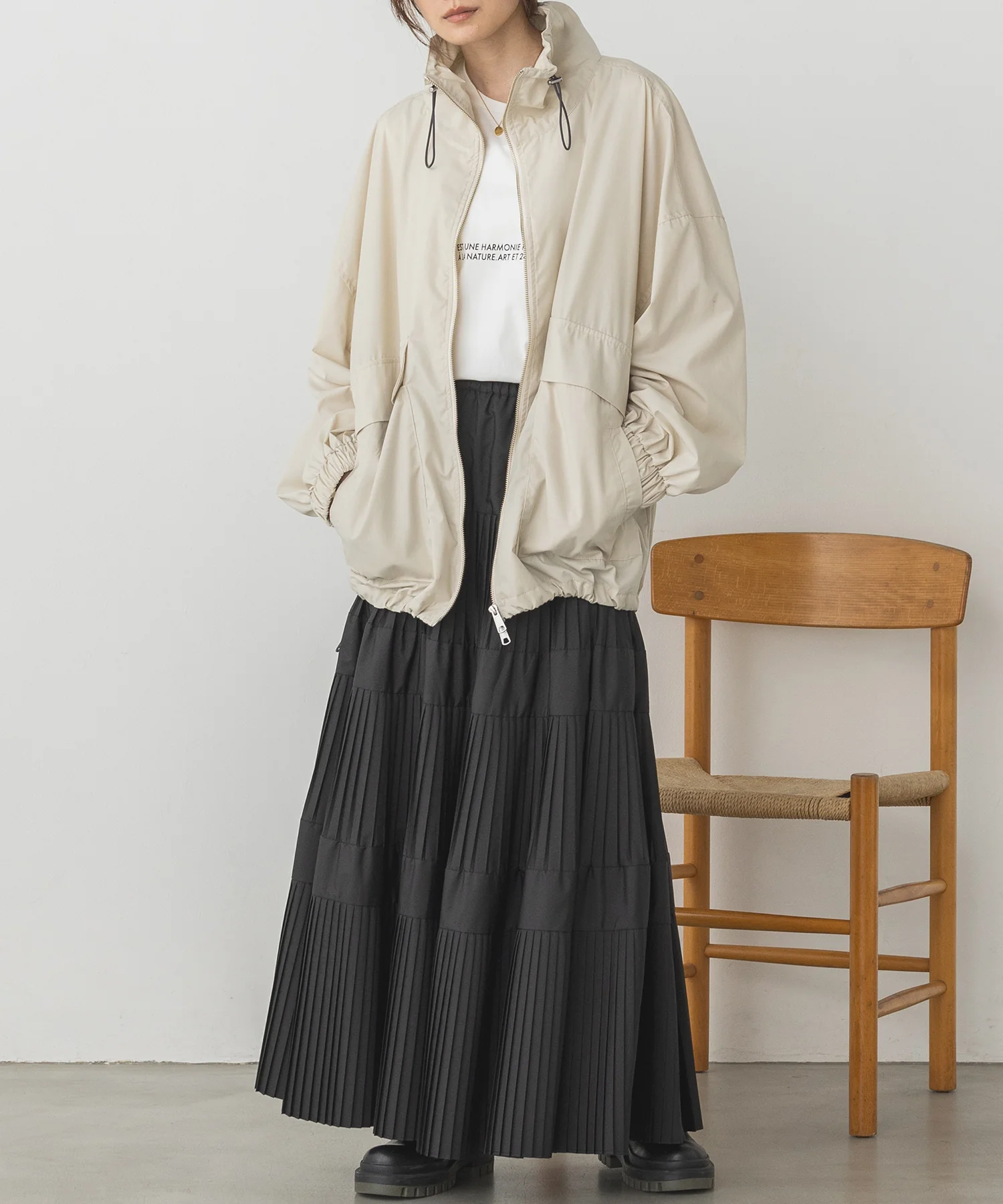 箔プリント マウンテンパーカー