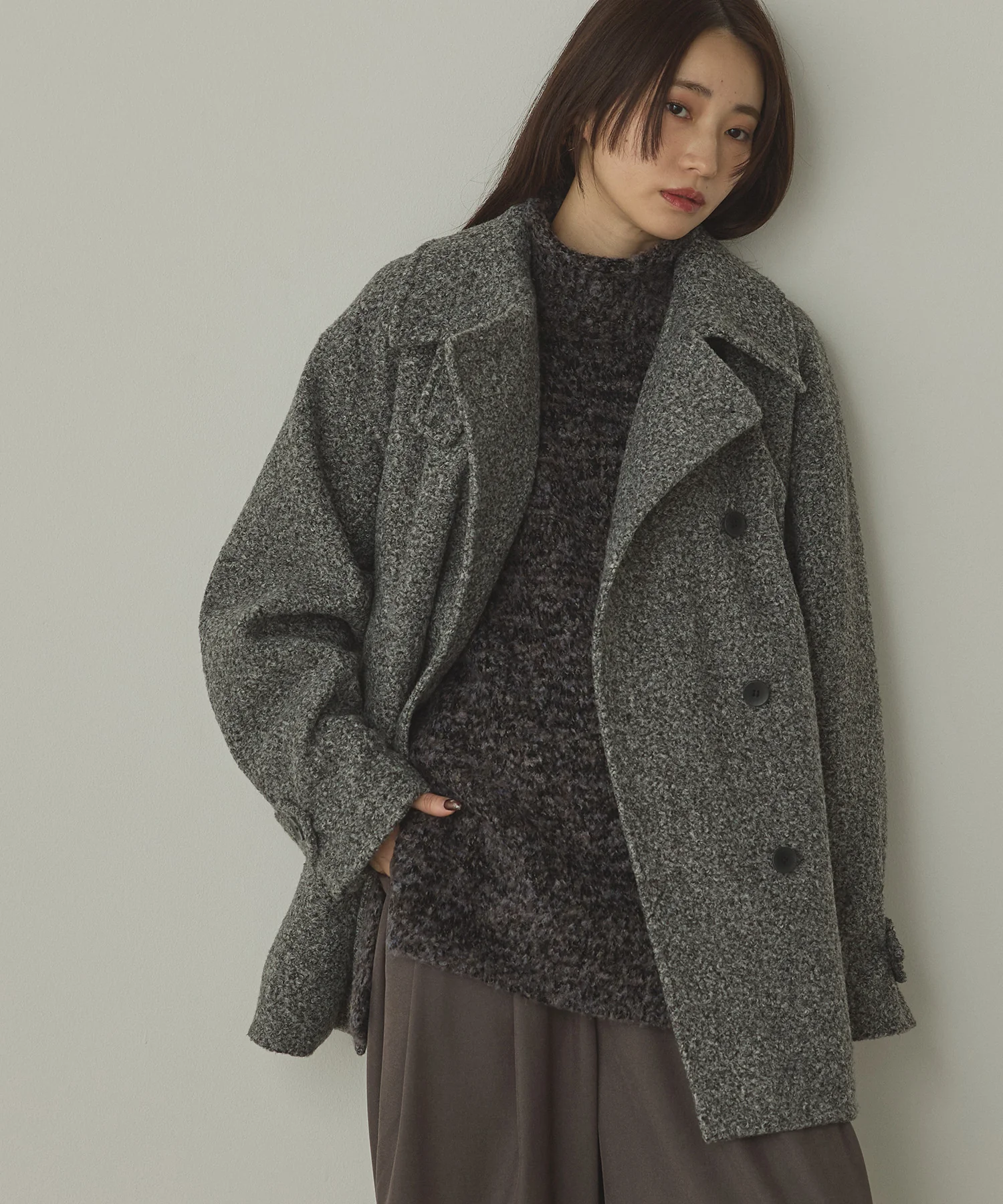 くるくるブークレ ミディアムコート