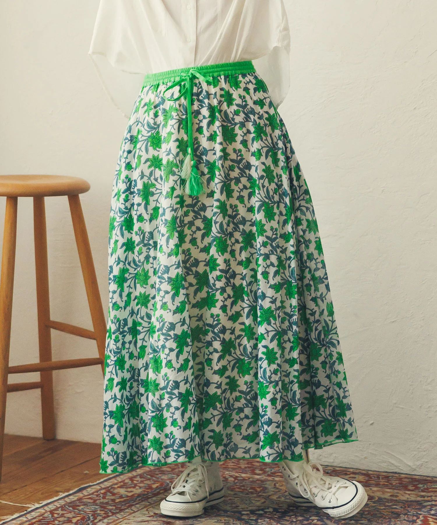 花柄プリントフレアスカート