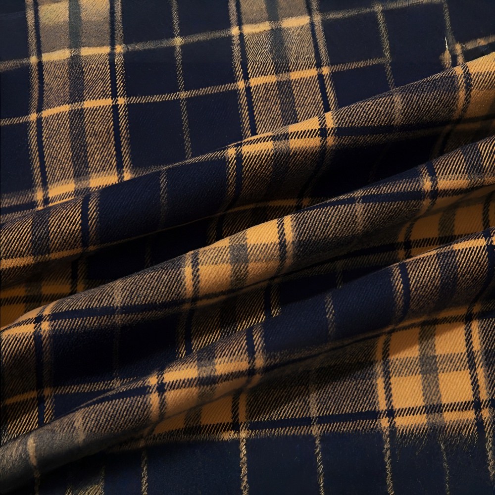 定番デザイン　ヘビーウェイトタータンチェック長袖シャツ
