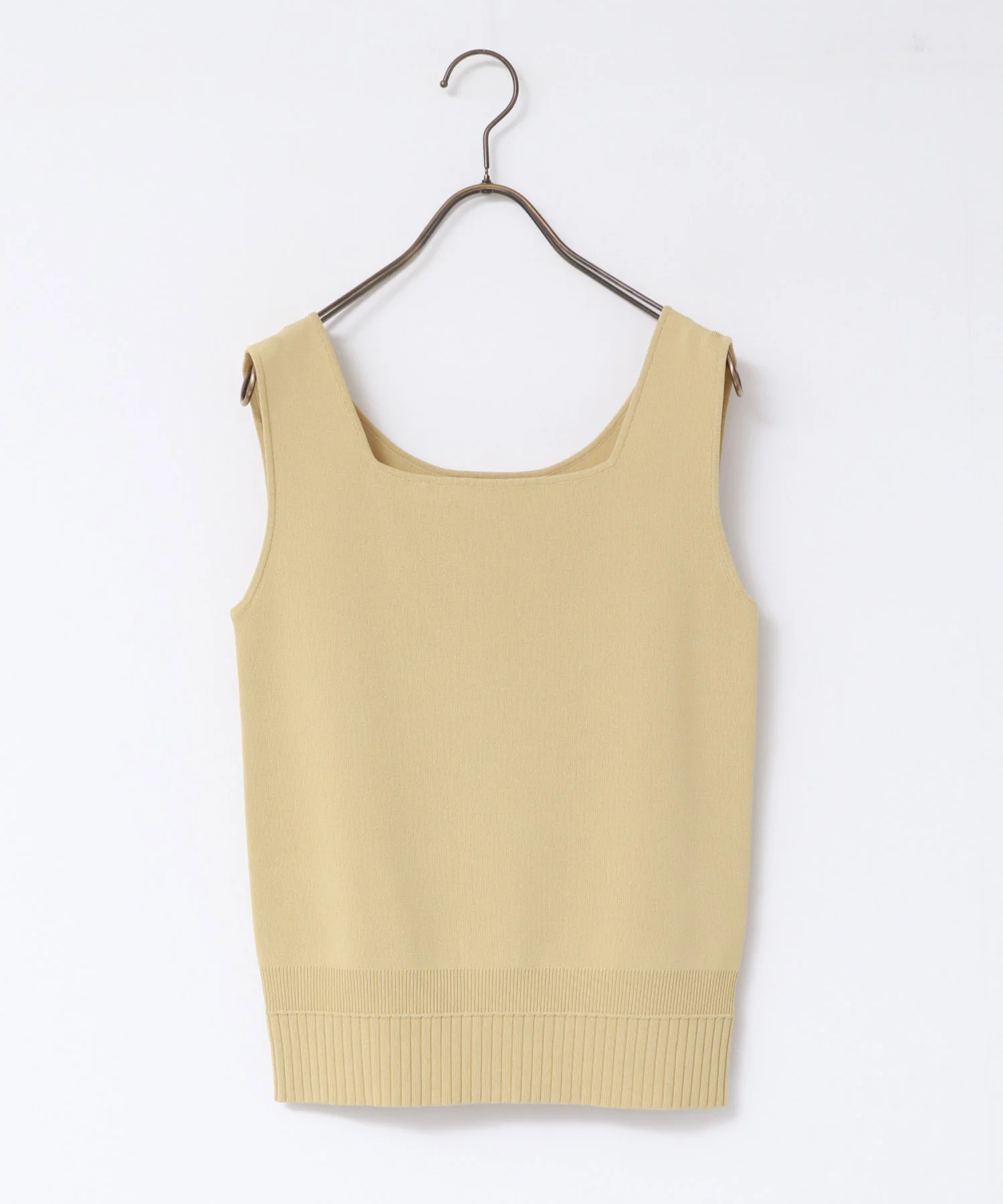 【新色追加】無地 スクエアニットタンクトップ