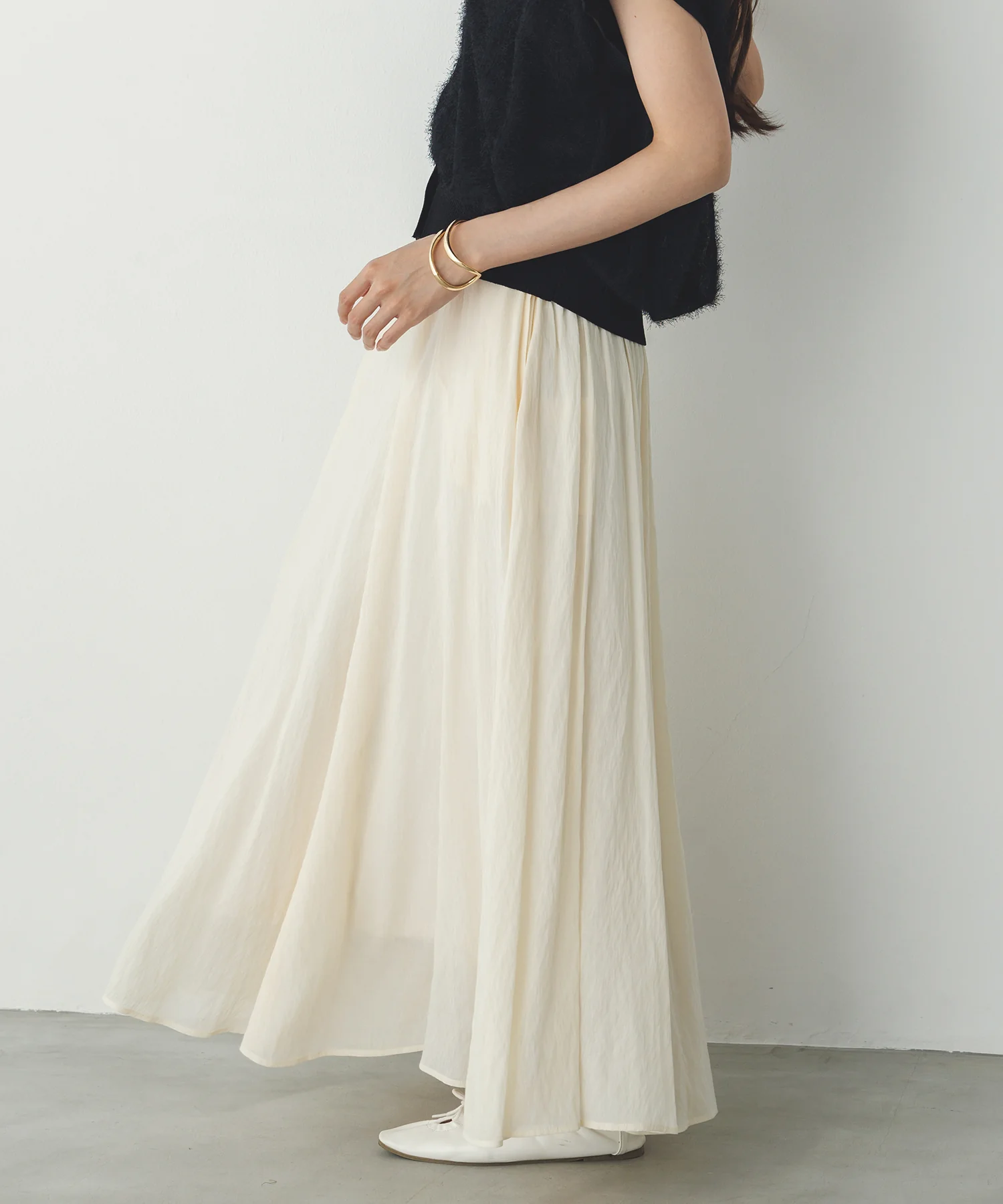 【新色追加】ハイツイストシアー マキシフレアスカート
